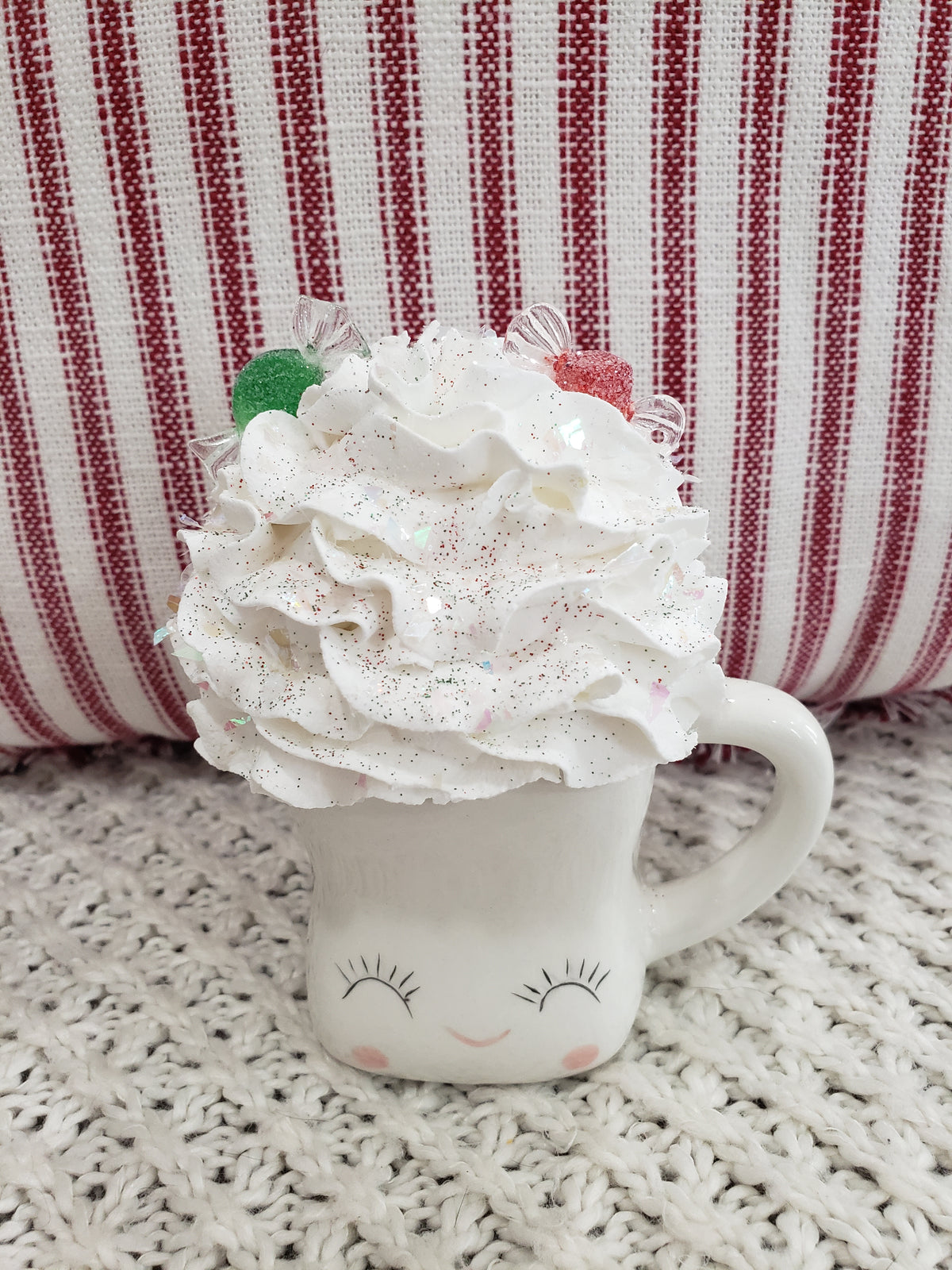 Pip Posh Design Faux Sweet Décor Mini Marshmallow Mug &amp; Candy Whipped Topper Holiday Collection