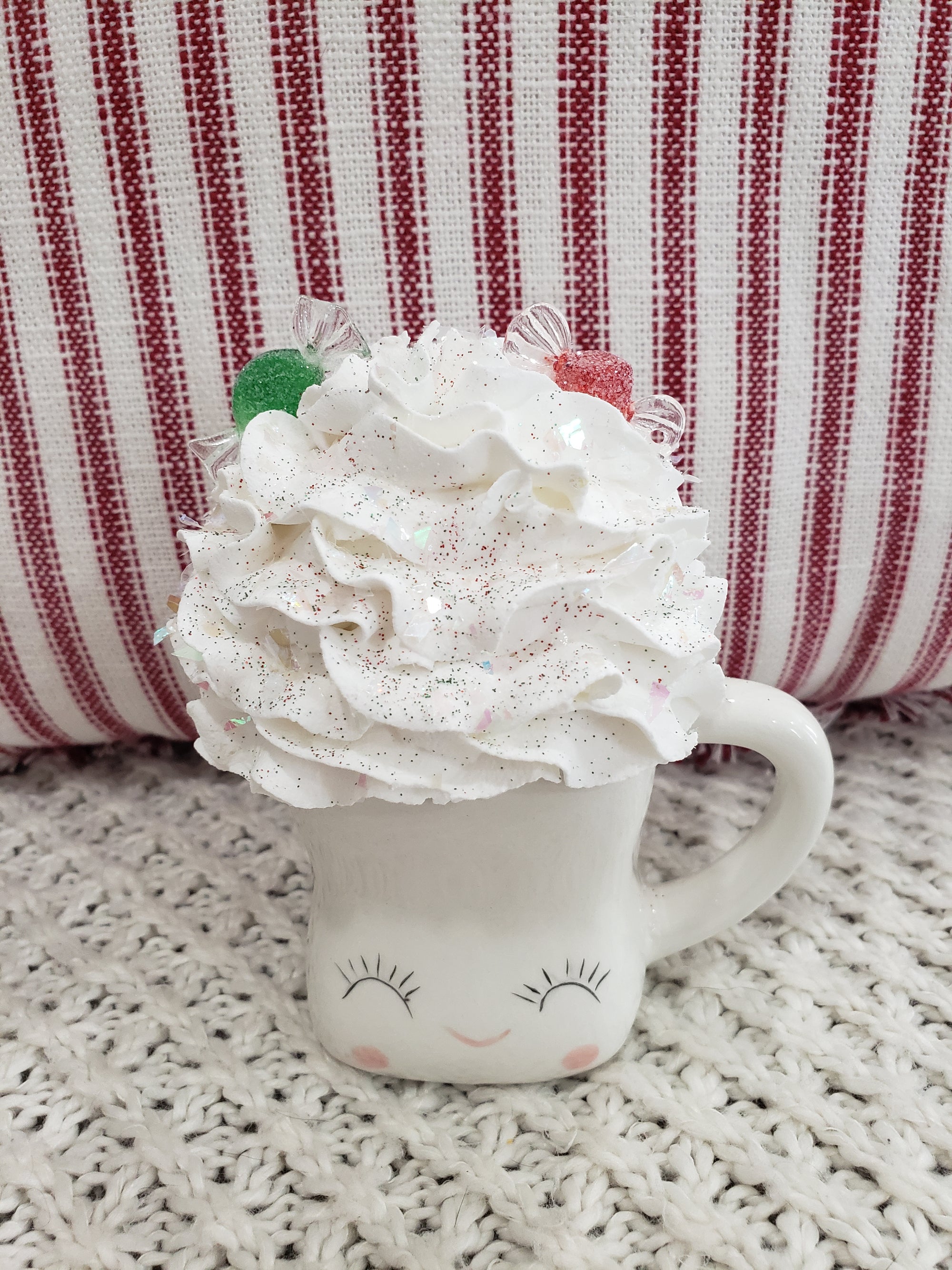 Pip Posh Design Faux Sweet Décor Mini Marshmallow Mug & Candy Whipped Topper Holiday Collection