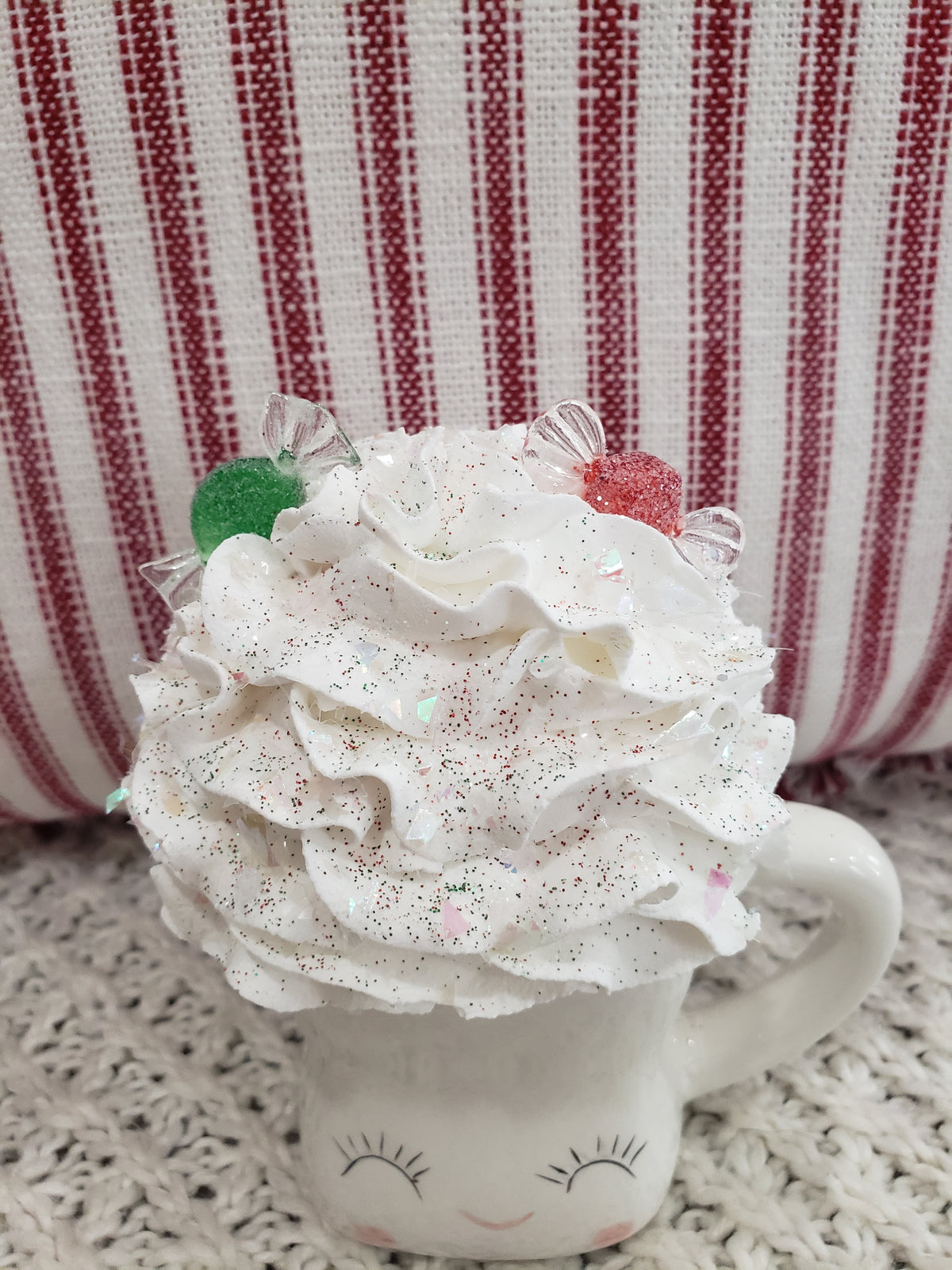 Pip Posh Design Faux Sweet Décor Mini Marshmallow Mug &amp; Candy Whipped Topper Holiday Collection