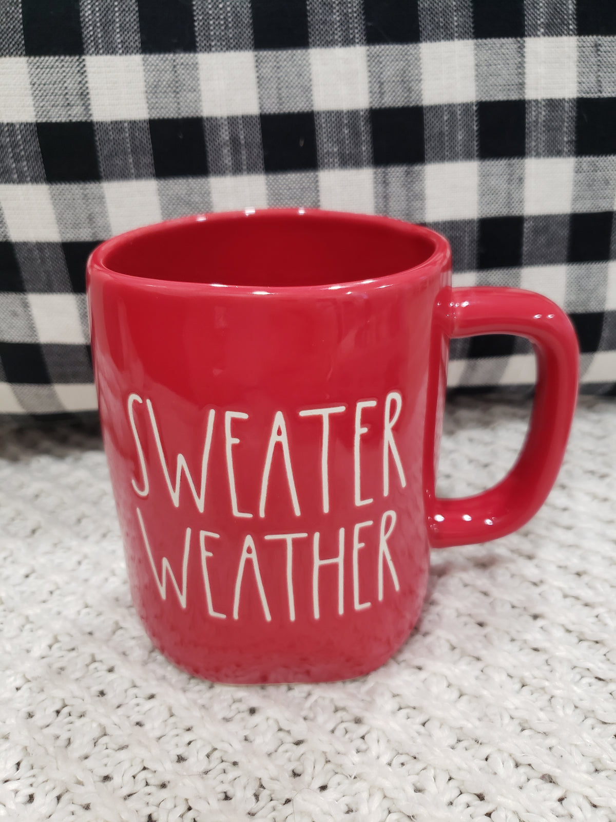 Rae Dunn &quot;Sweater Weather&quot; Red Mug Collection