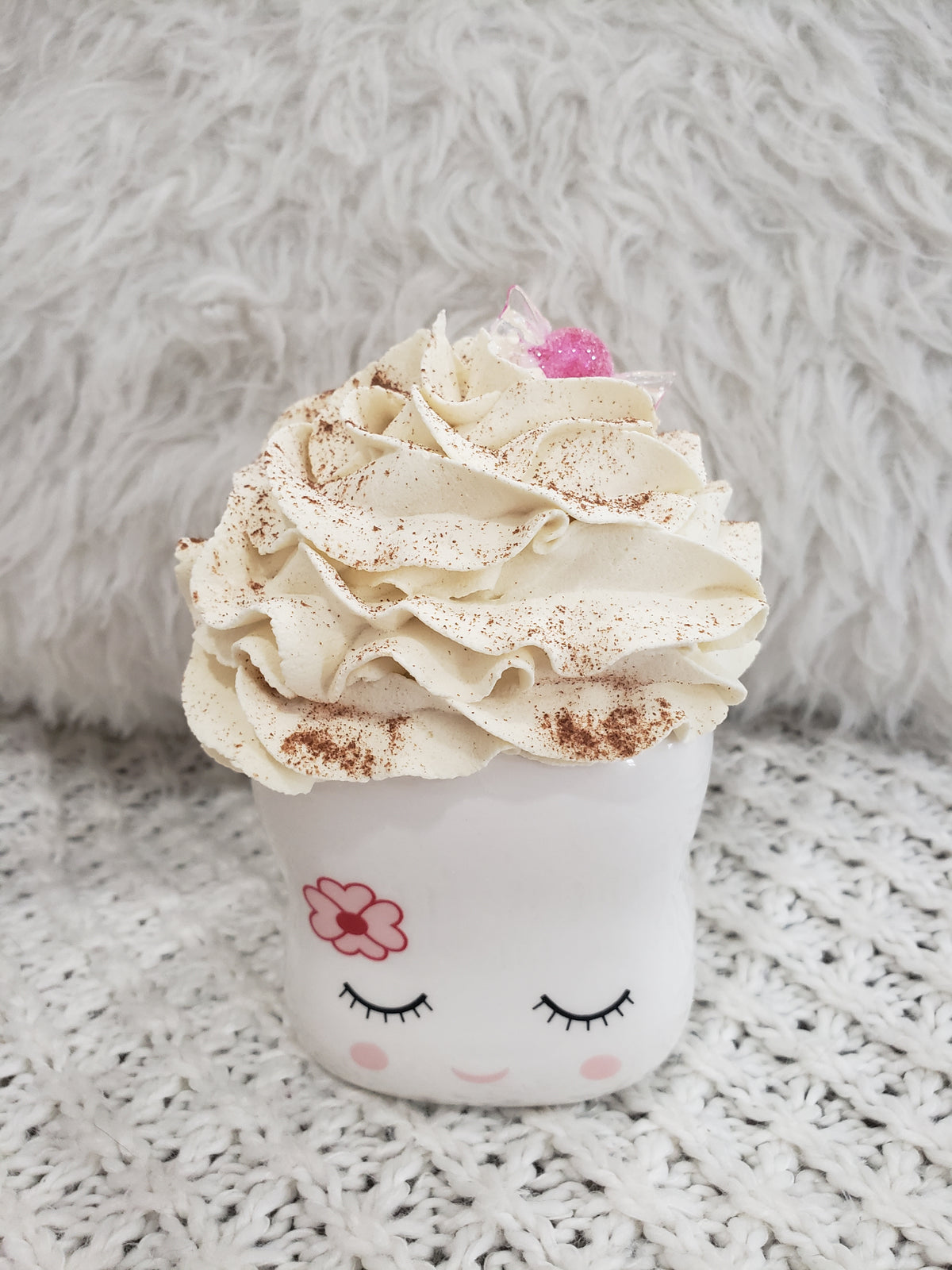 Pip Posh Design Faux Sweet Décor Mini Marshmallow Girl Mug &amp; Ivory Whipped Topper Collection