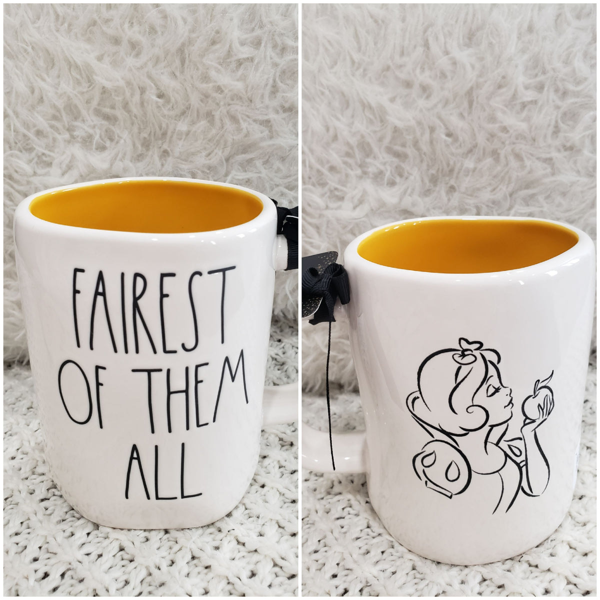 Rae Dunn &quot;Fairest Of Them All&quot; Snow White Double Sided Mug Disney&#39;s Snow White Princess Collection