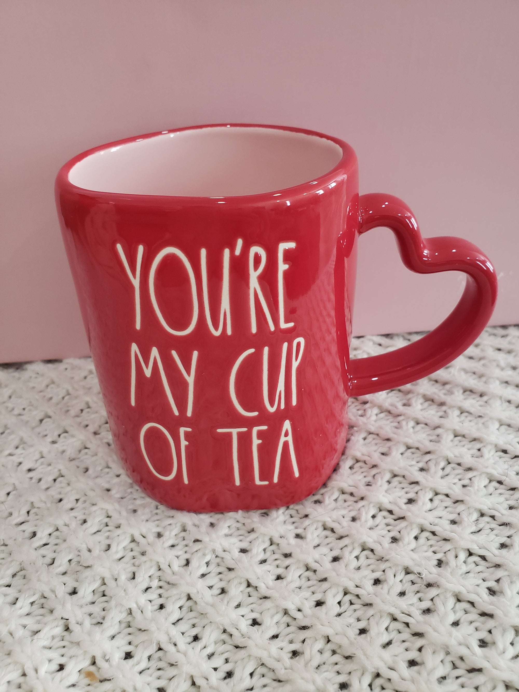 Rae Dunn "You're My Cup Of Tea" Red Mug In Love Collection