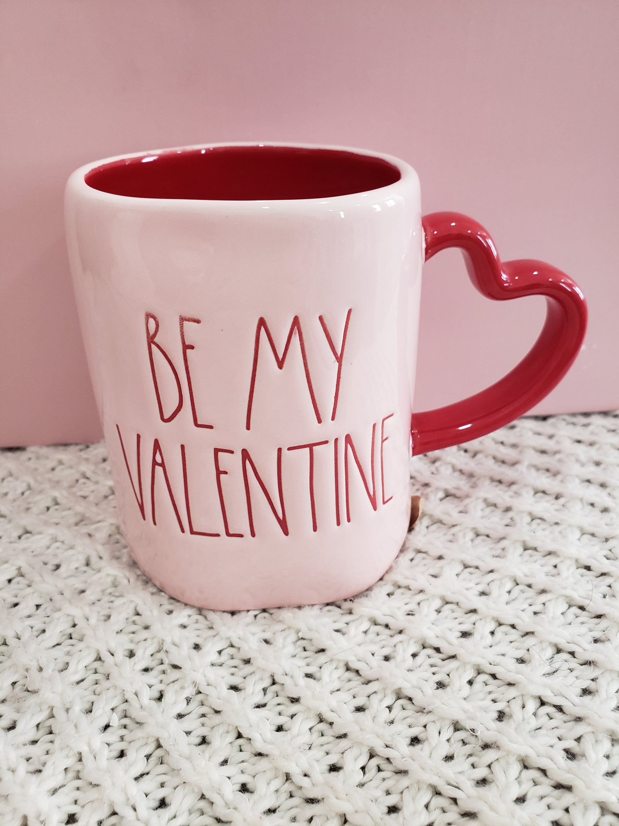 Rae Dunn "Be My Valentine" Powder Pink Mug In Love Collection