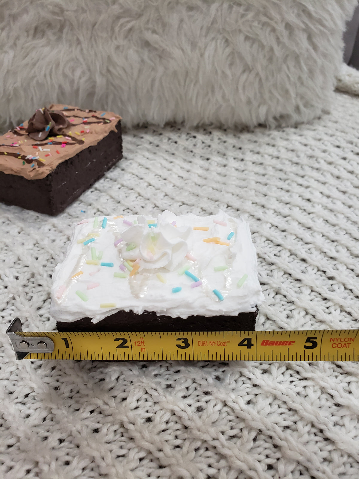 Pip Posh Design Faux Sweet Décor Chocolate &amp; Vanilla Confetti Brownies Set of 2 Bakery Collection