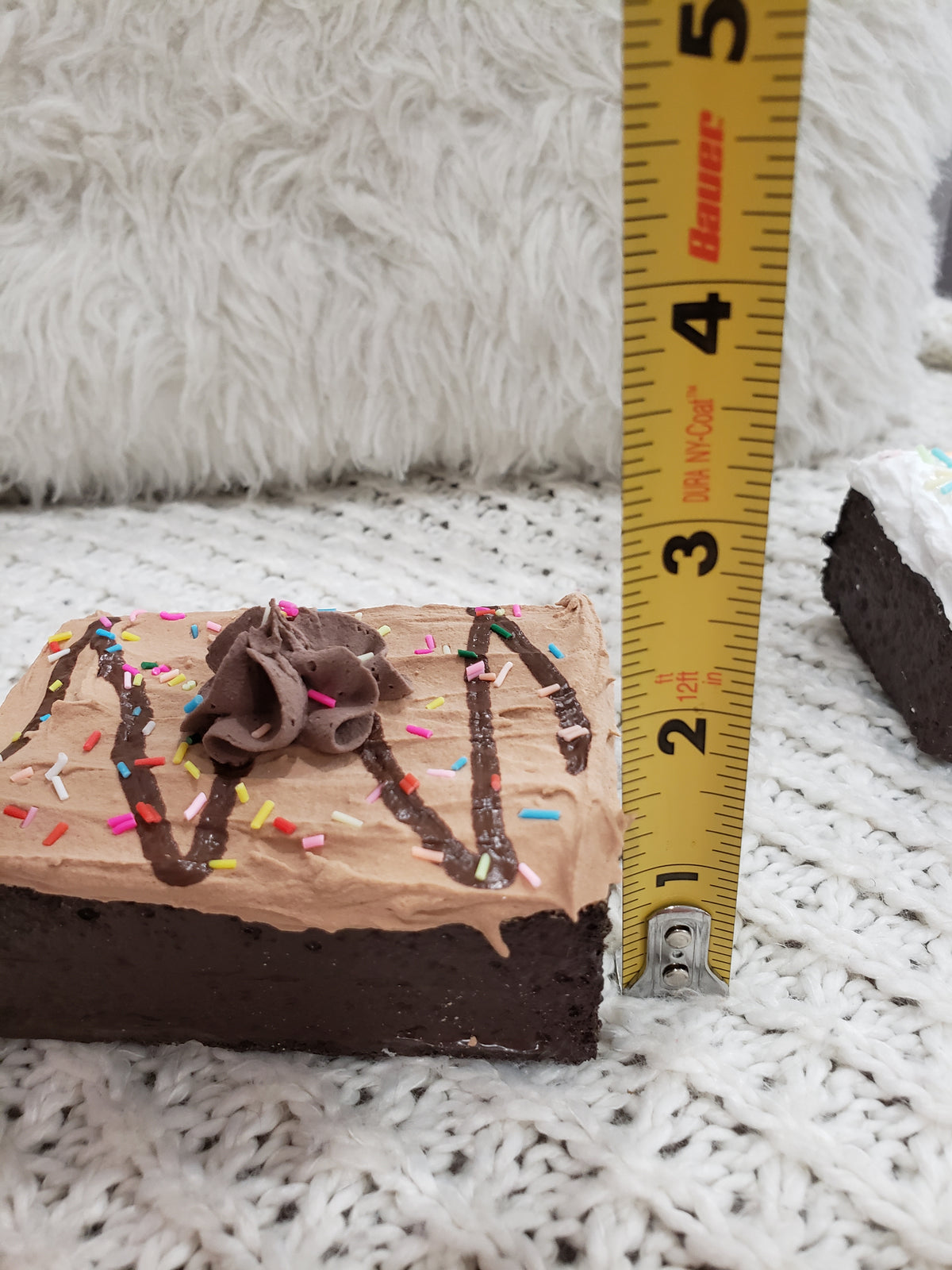 Pip Posh Design Faux Sweet Décor Chocolate &amp; Vanilla Confetti Brownies Set of 2 Bakery Collection