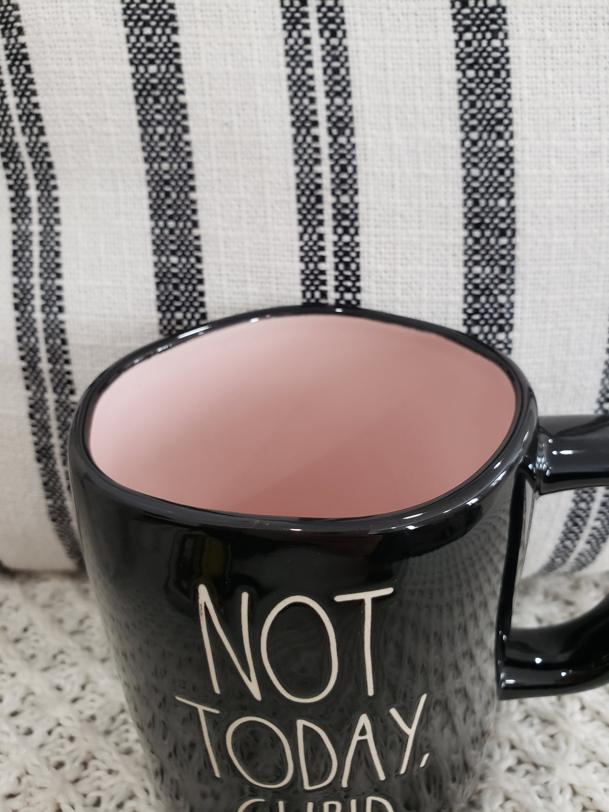 Rae Dunn &quot;Not Today, Cupid&quot; Black Mug Collection