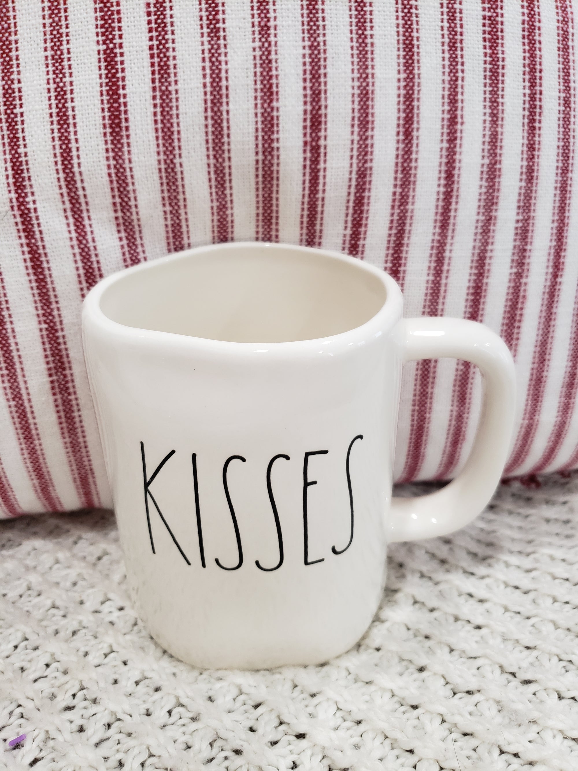 Rae Dunn "Kisses" White Mug Collection