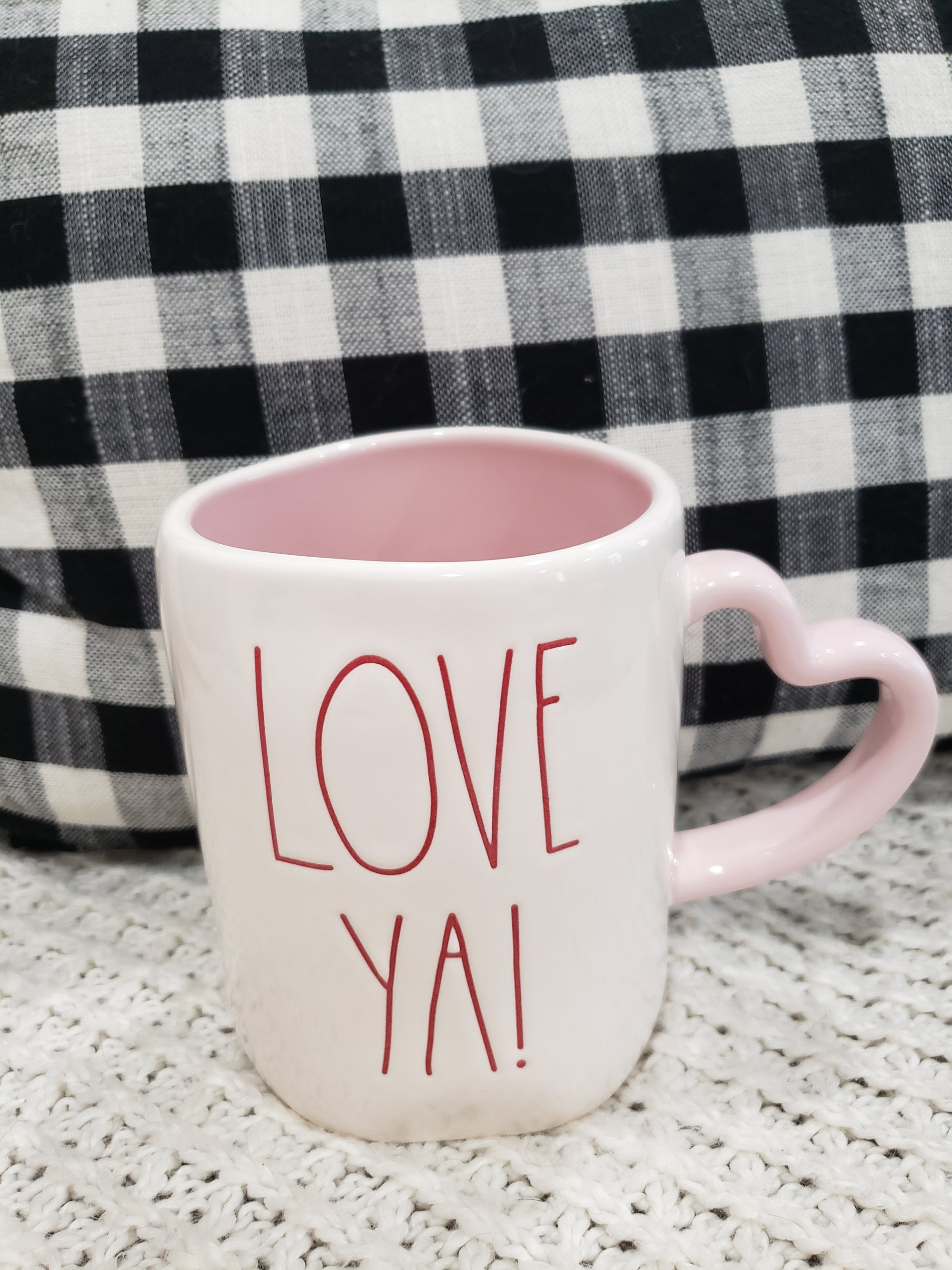 Rae Dunn "Love Ya!" White Mug Heart Handel Mug Collection