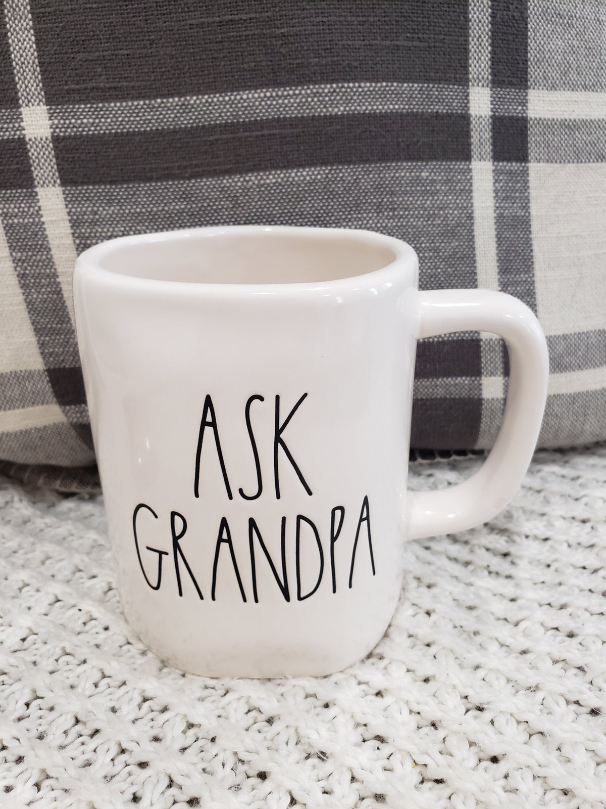 Rae Dunn &quot;Ask Grandpa&quot; White Mug Collection