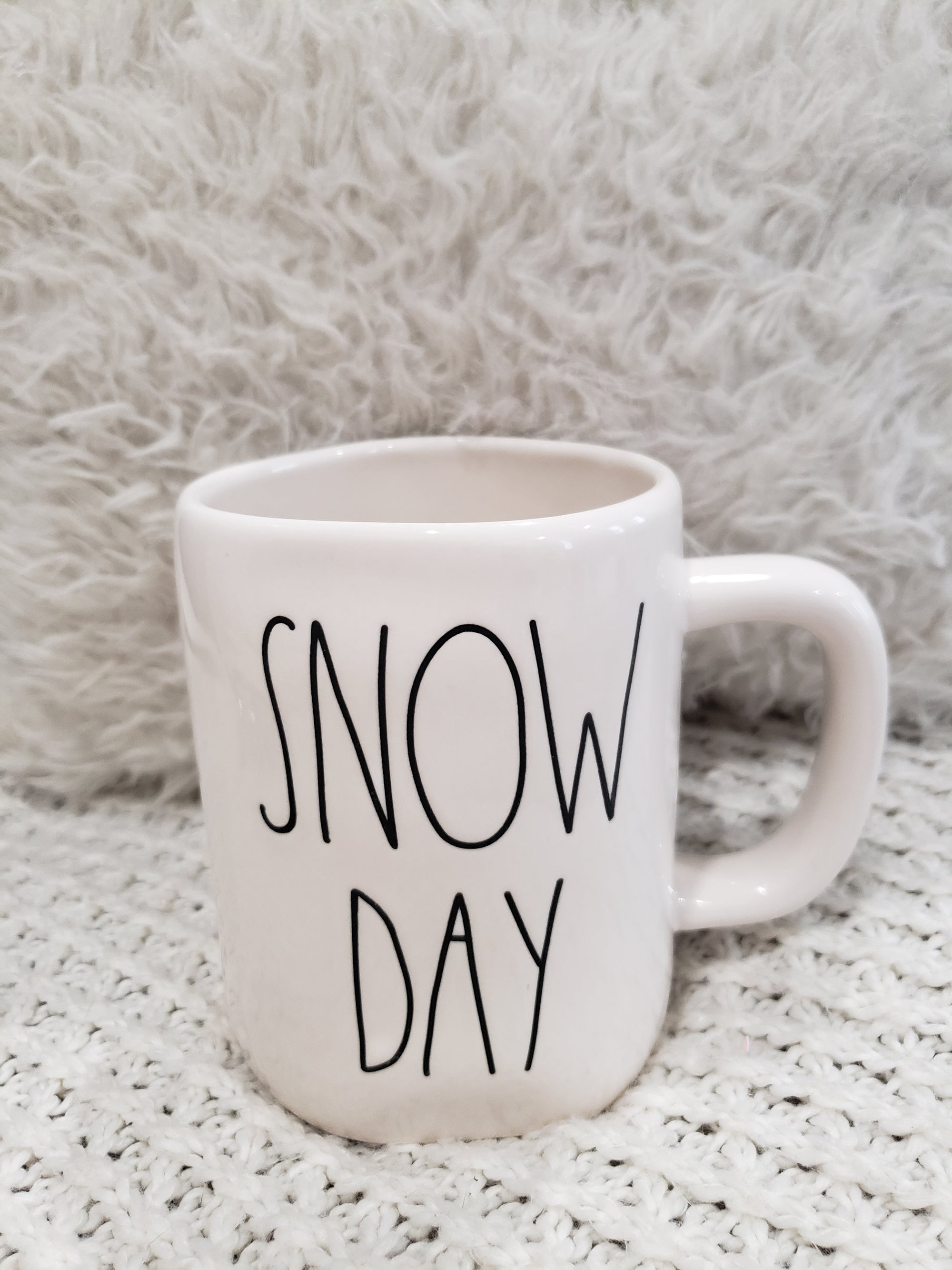 Rae Dunn "Snow Day" White Mug Winter Collection