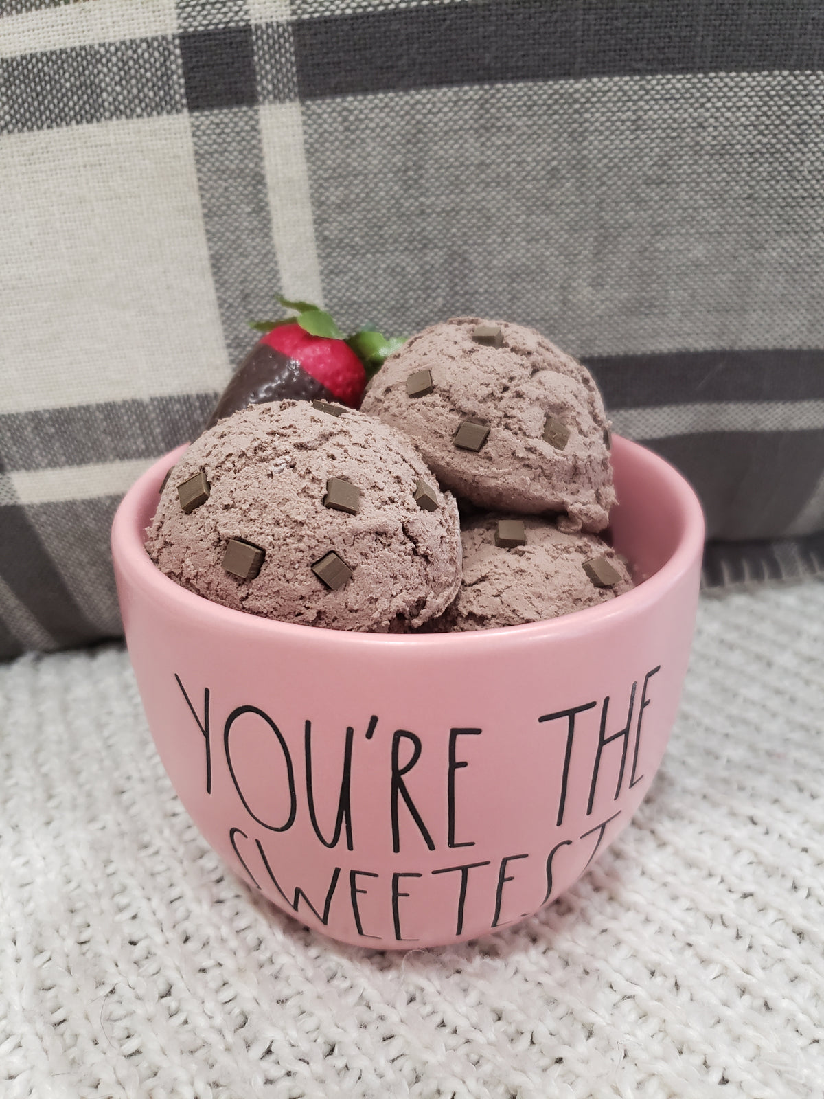Rae Dunn &quot;You&#39;re The Sweetest&quot; Bowl &amp; Pip Posh Design Faux Sweet Décor Chocolate Chip Ice Cream Strawberry Dessert Collection