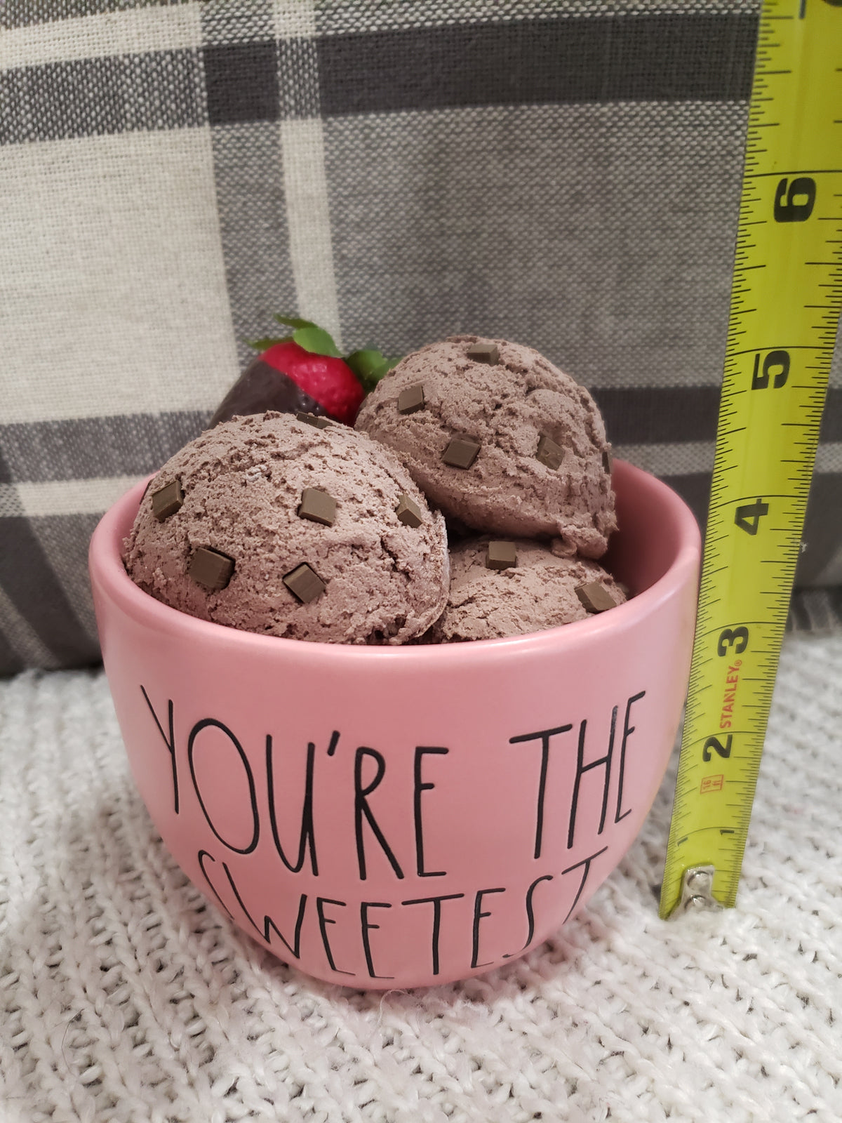 Rae Dunn &quot;You&#39;re The Sweetest&quot; Bowl &amp; Pip Posh Design Faux Sweet Décor Chocolate Chip Ice Cream Strawberry Dessert Collection
