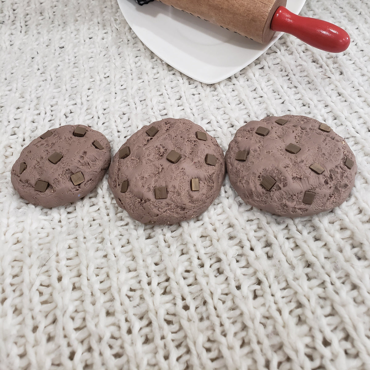 Pip Posh Design Faux Sweet Décor &quot; I Love You&quot; Mini Rolling Pin &amp; Chocolate Chocolate Chip Cookies Bundle