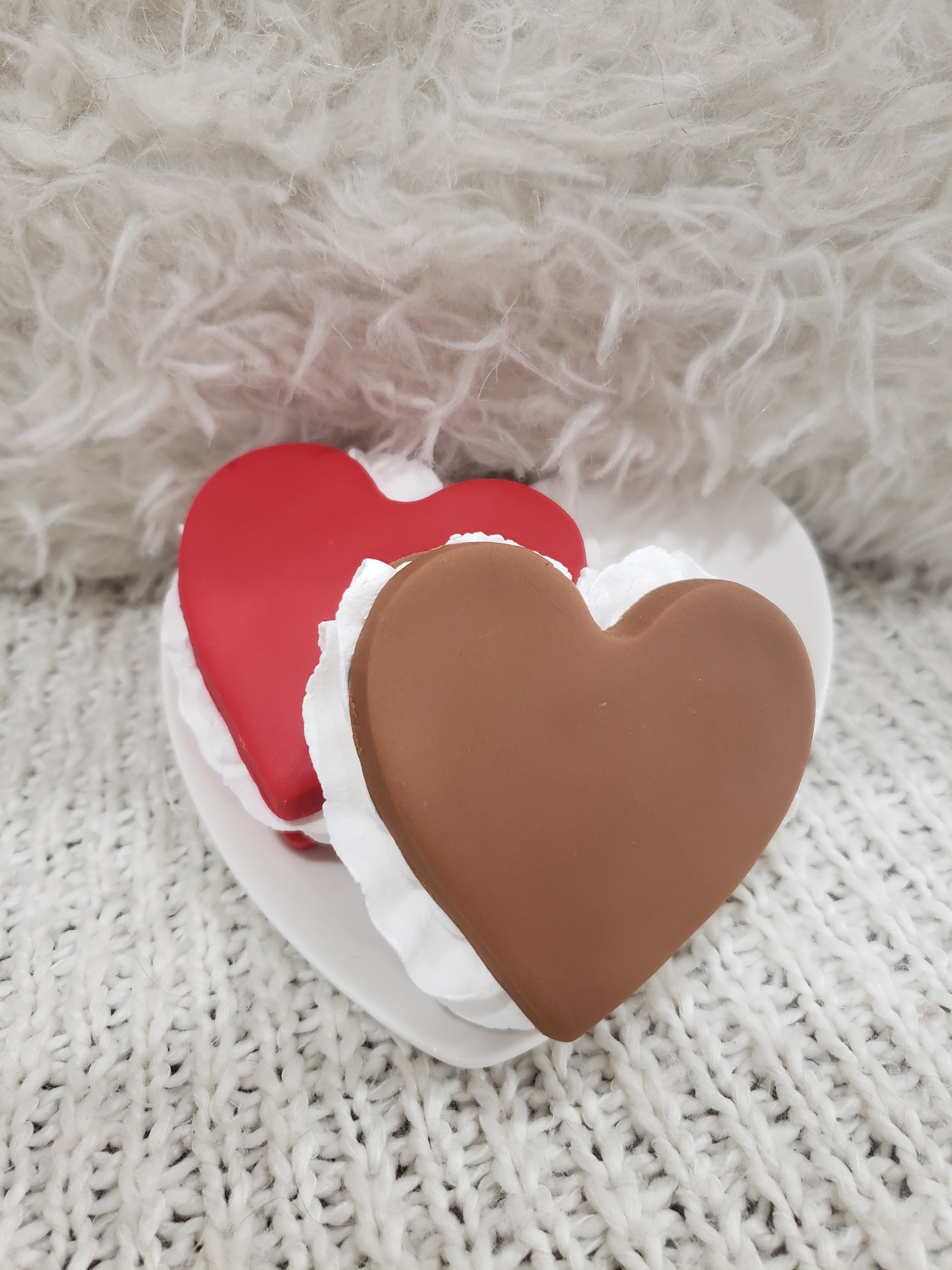 Pip Posh Design Faux Sweet Décor Whipped Filled Heart Cookies Valentines Collection