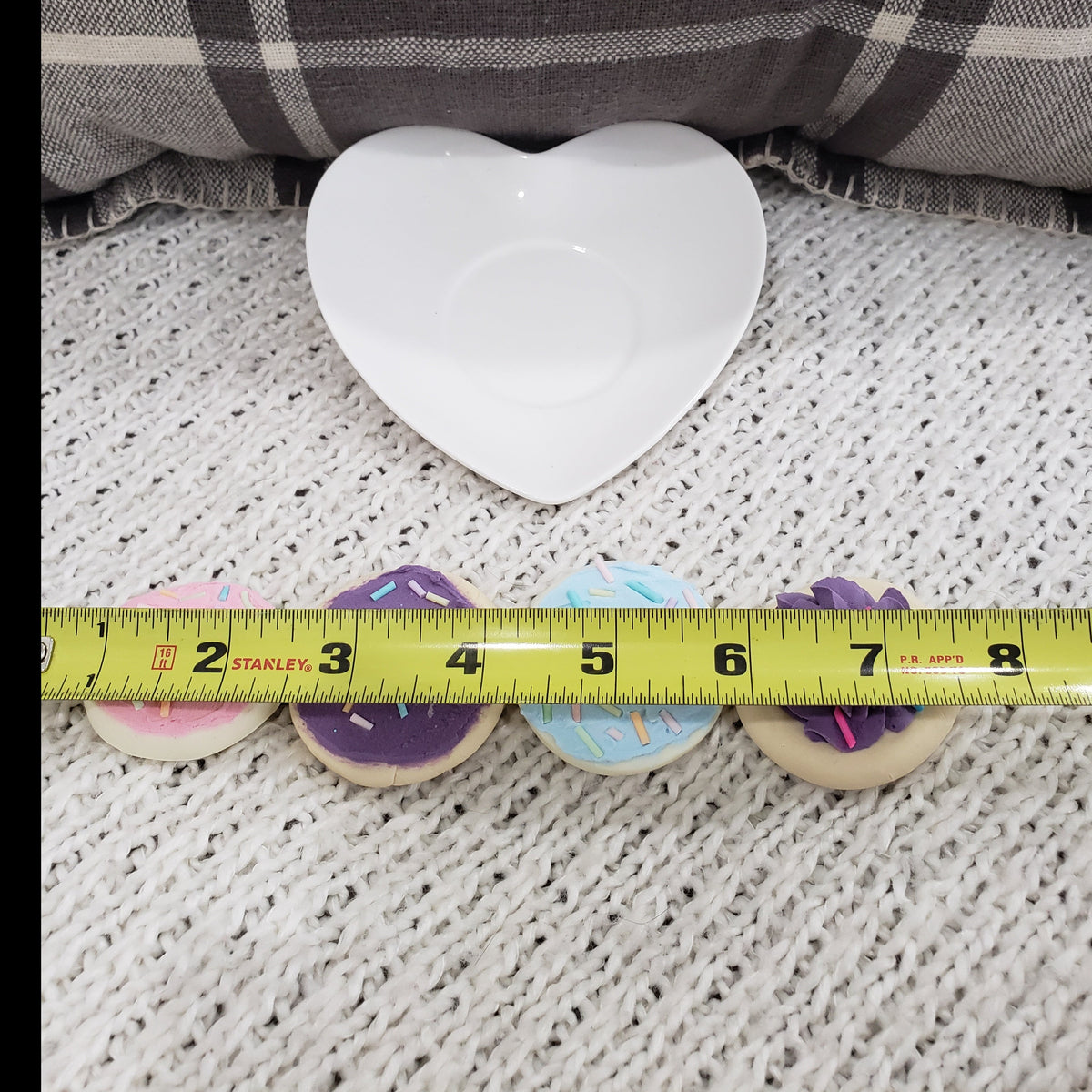 Pip Posh Design Faux Sweet Décor Candy Heart Sugar Cookies Assortment Set of 4 Bakery Collection