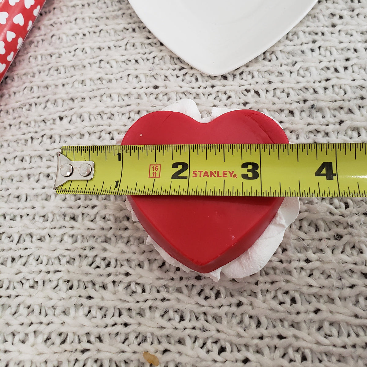 Pip Posh Design Faux Sweet Décor Mini &quot;XOXO&quot; Whipped Red Heart Cookie &amp; Mini Hearts Rolling Pin Bundle