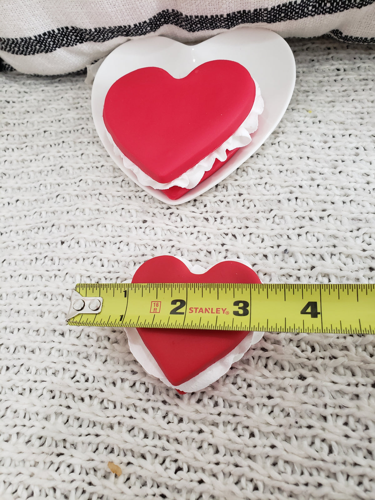 Pip Posh Design Faux Sweet Décor Whipped Filled Red Heart Cookies Valentines Collection