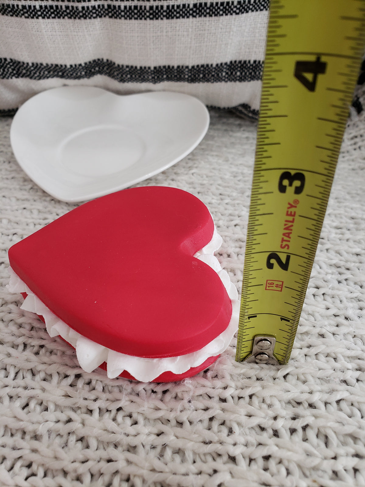 Pip Posh Design Faux Sweet Décor Whipped Filled Red Heart Cookies Valentines Collection