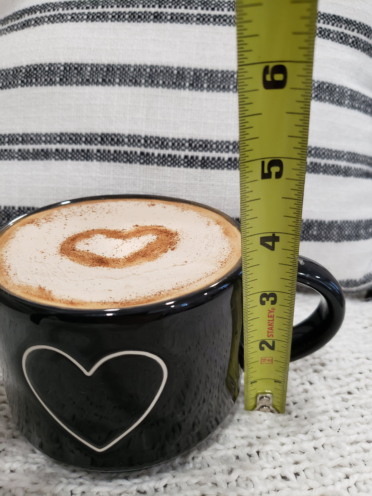 Rae Dunn &quot;Coffee&quot; Black Heart Double Sided Mug &amp; Pip Posh Design Faux Sweet Décor Latte Collection