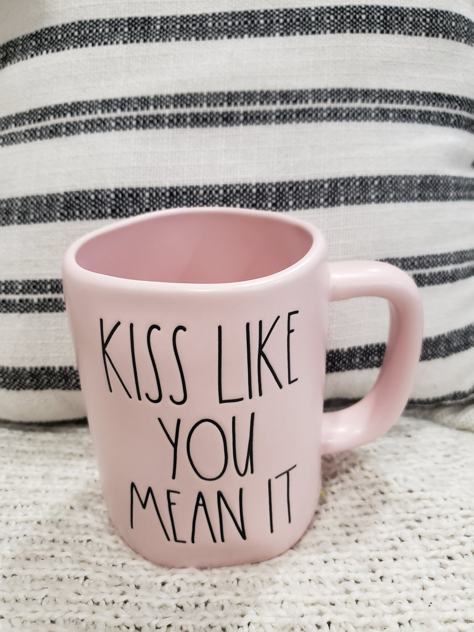 Rae Dunn "Kiss Like You Mean It" Powder Pink Mug Collection