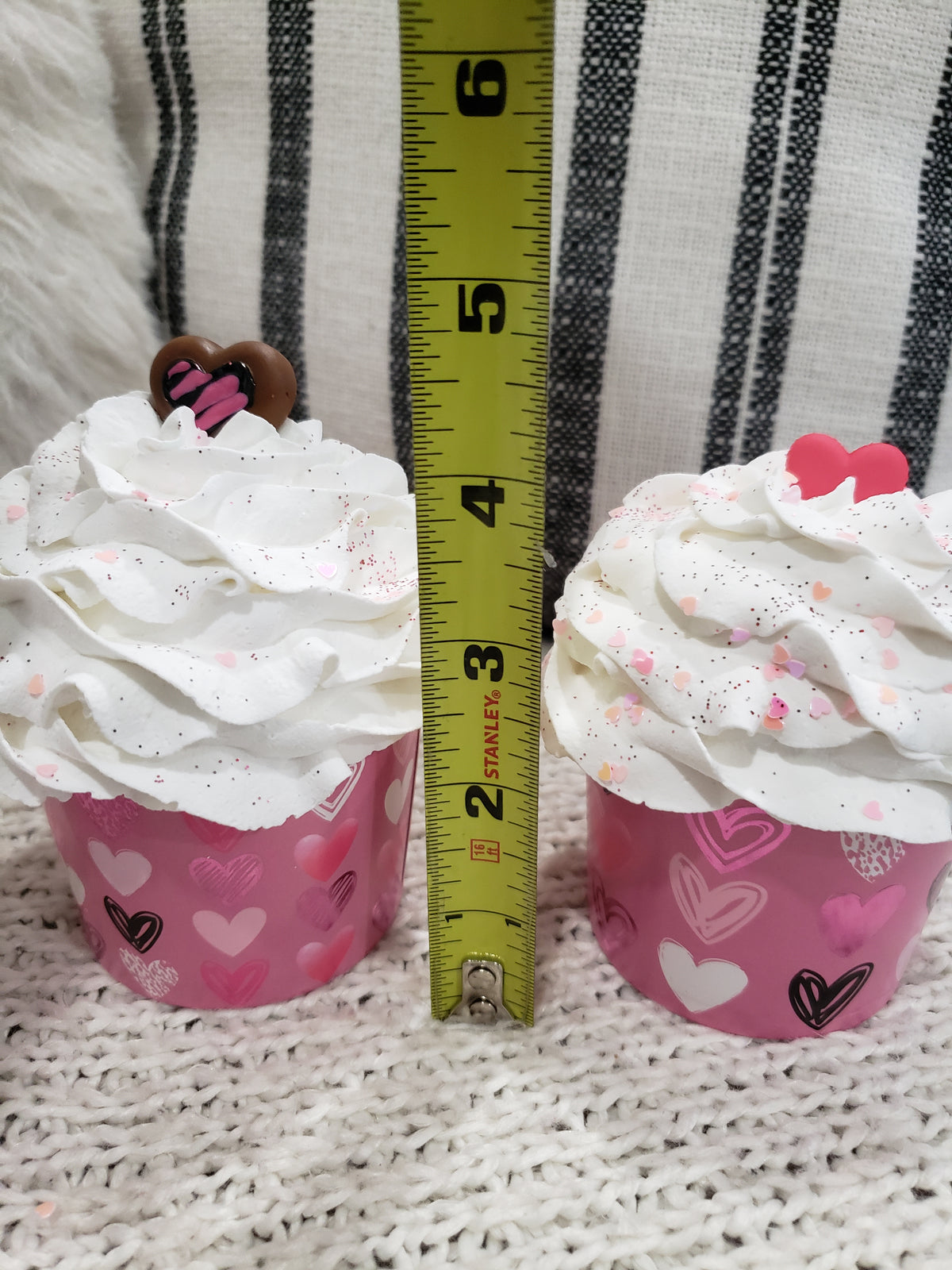 Pip Posh Design Faux Sweet Décor Hearts Cupcake Assortment Set of 4