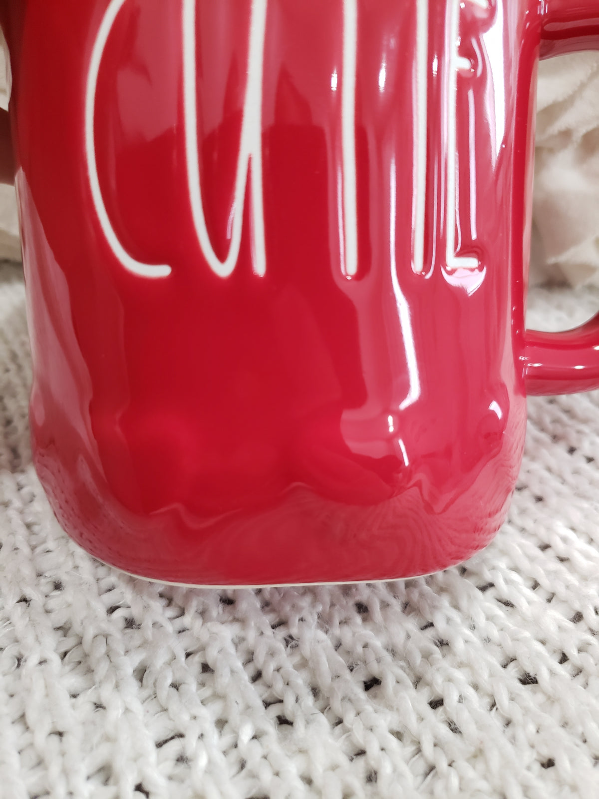 Rae Dunn &quot;Cutie&quot; Red Hearts On Bottom Imprint Mug Collection