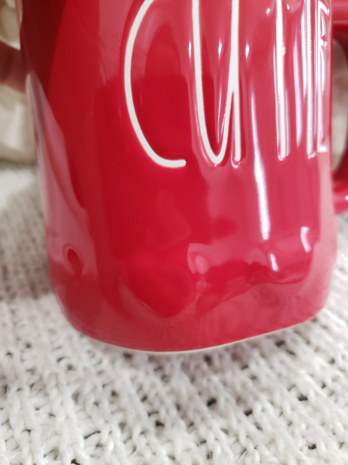 Rae Dunn &quot;Cutie&quot; Red Hearts On Bottom Imprint Mug Collection