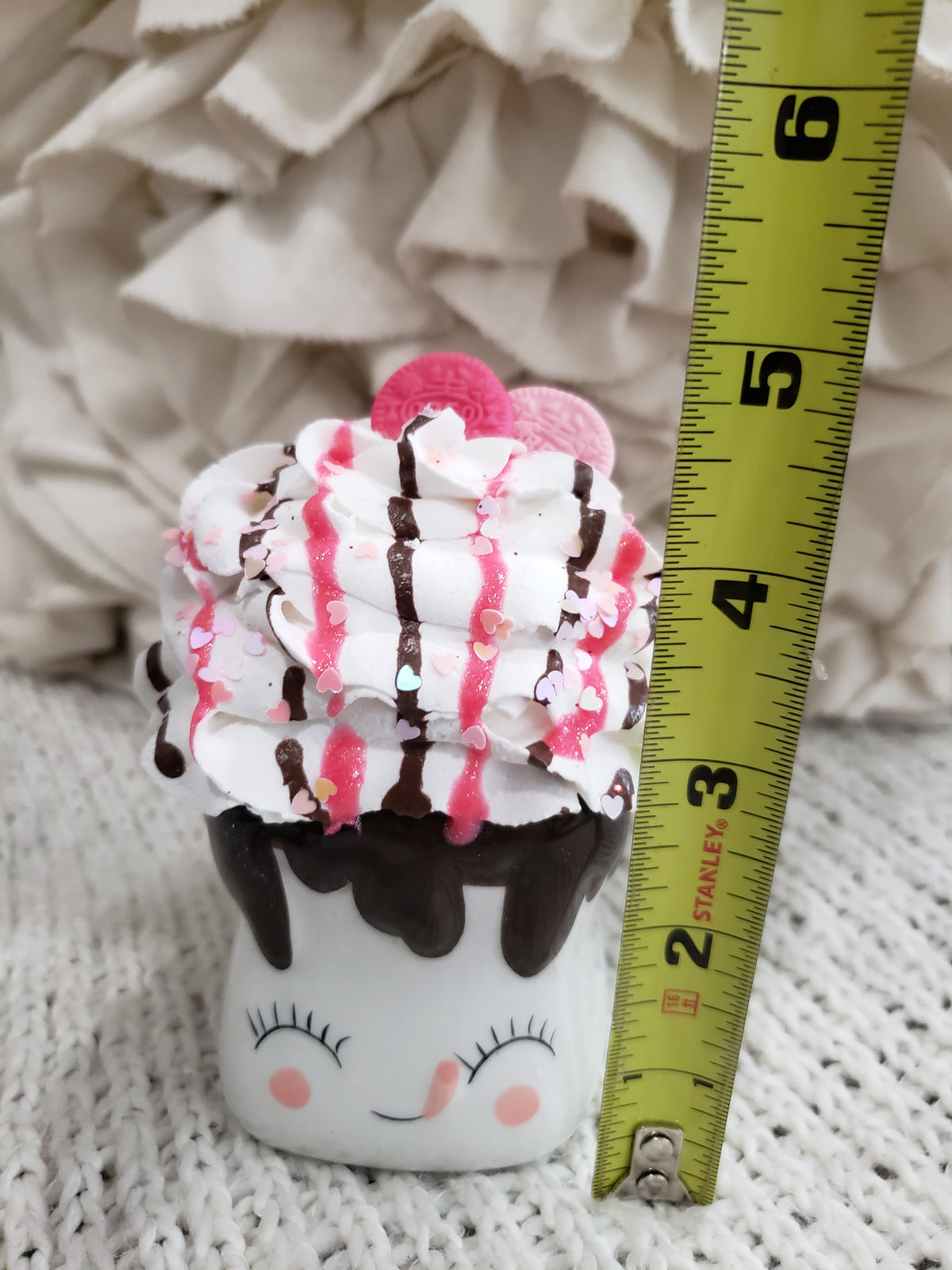 Pip Posh Design Faux Sweet Décor Mini Marshmallow Cutie &amp; White Whipped Pink Oreo Cookies Topper Collection