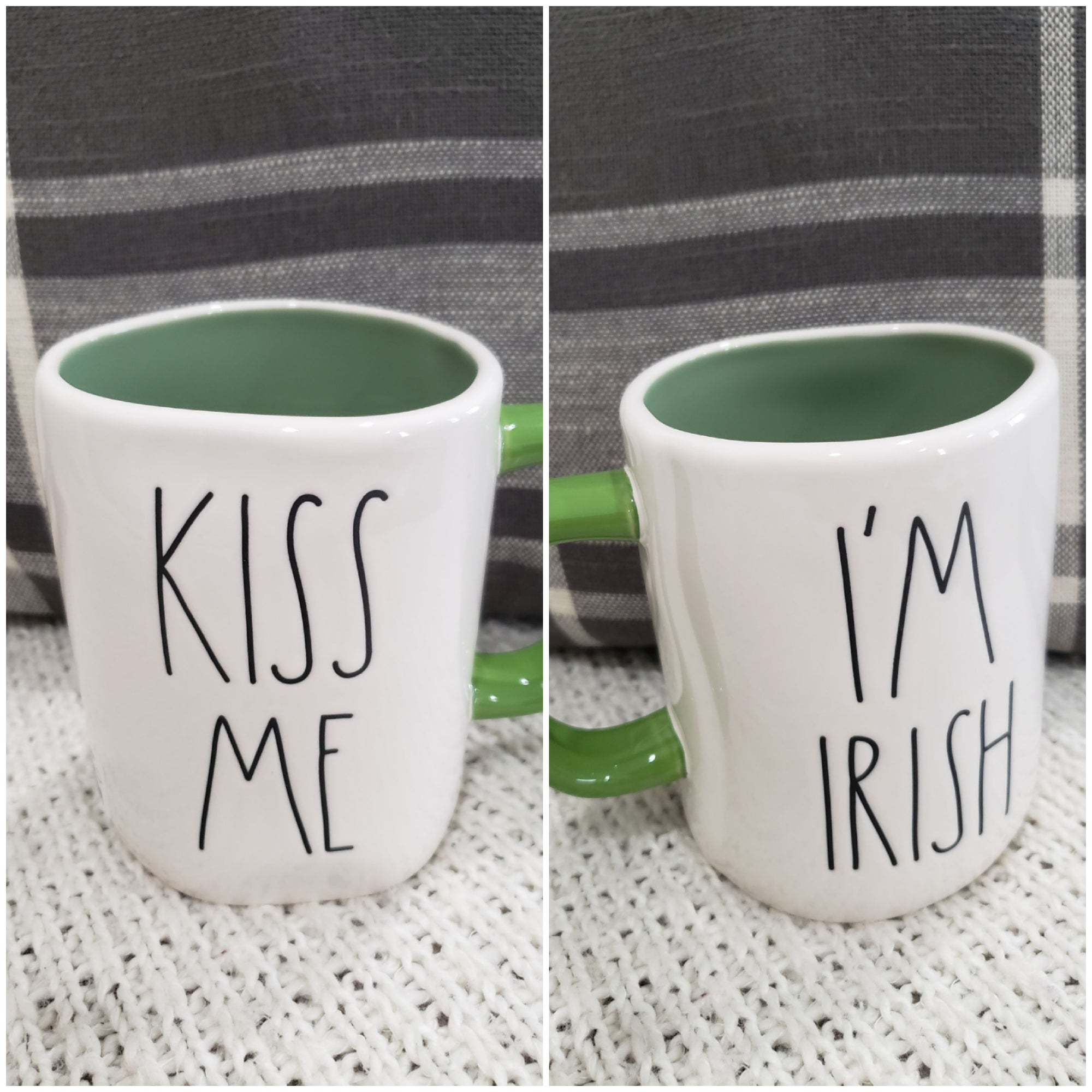 Rae Dunn "Kiss Me I'm Irish" Double Sided Mug Collection