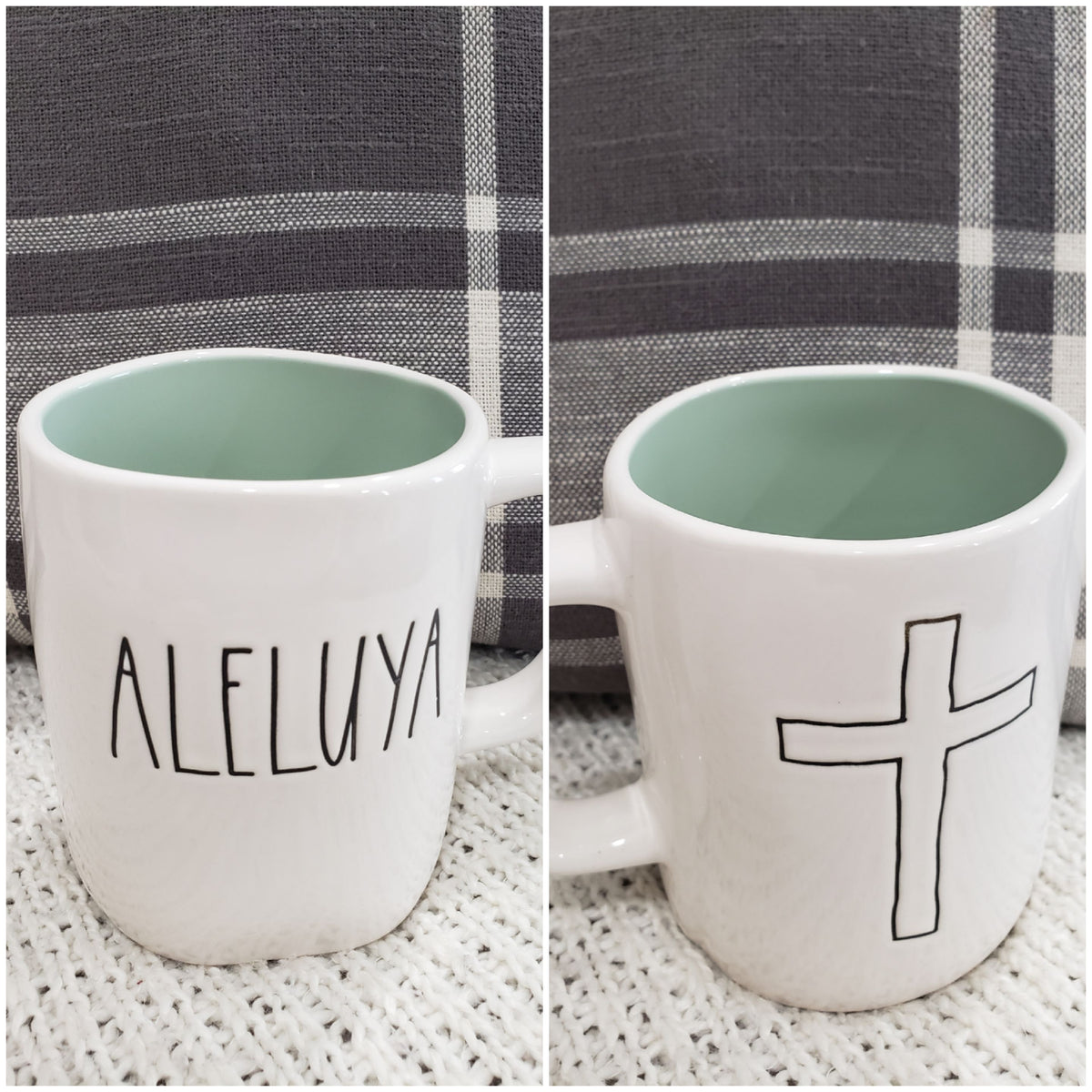 Rae Dunn &quot;Aleluya&quot; Cross Double Sided Mug Faith Collection