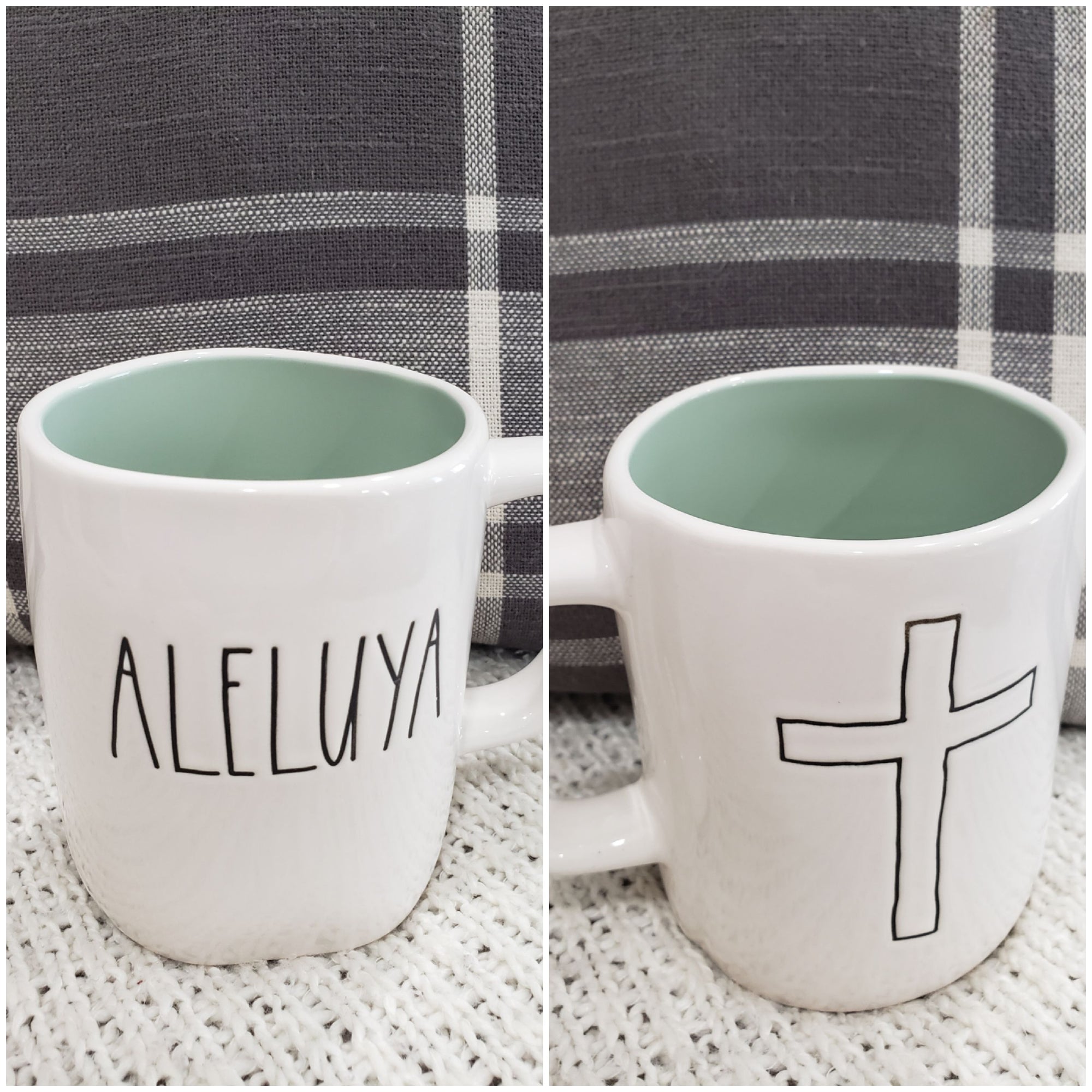 Rae Dunn "Aleluya" Cross Double Sided Mug Faith Collection