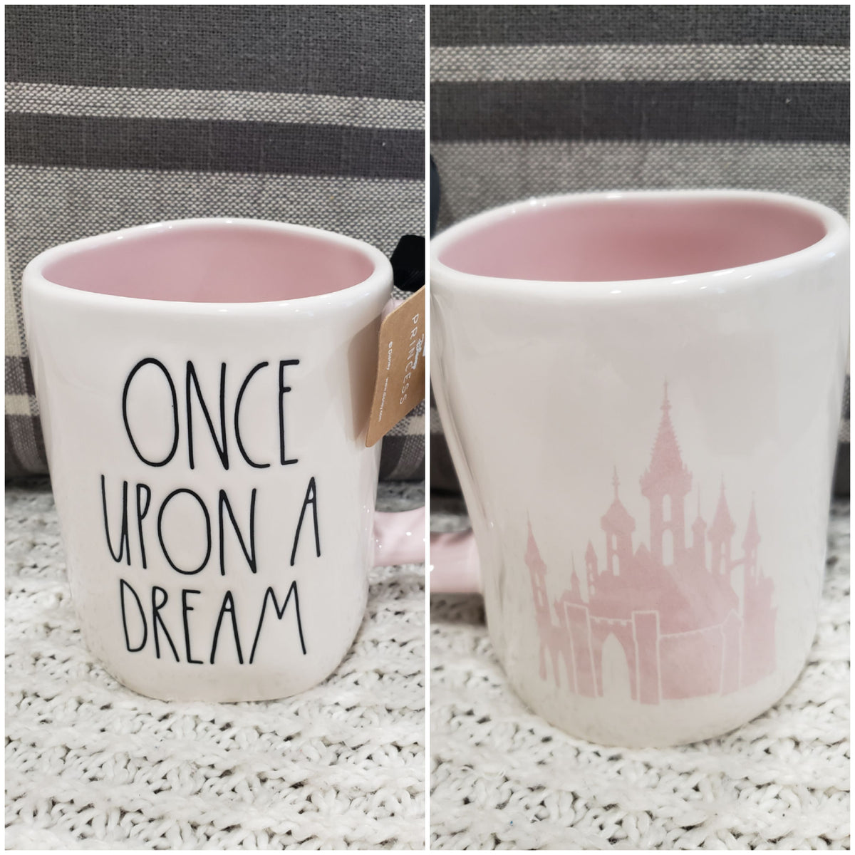 Rae Dunn &quot;Once Upon A Dream&quot; Sleeping Beauty&#39;s Castle Double Sided Mug Disney&#39;s Princess Collection