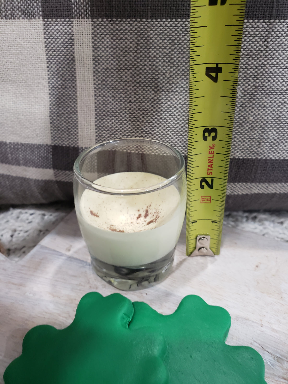 Pip Posh Design Faux Sweet Décor Mini Cinnamon Ivory Milk Glass &amp; Green Shamrock Cookies