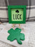 Pip Posh Design Faux Sweet Décor "Luck" Mini Wooden Sign & Shamrock Cookie Tier Décor Bundle