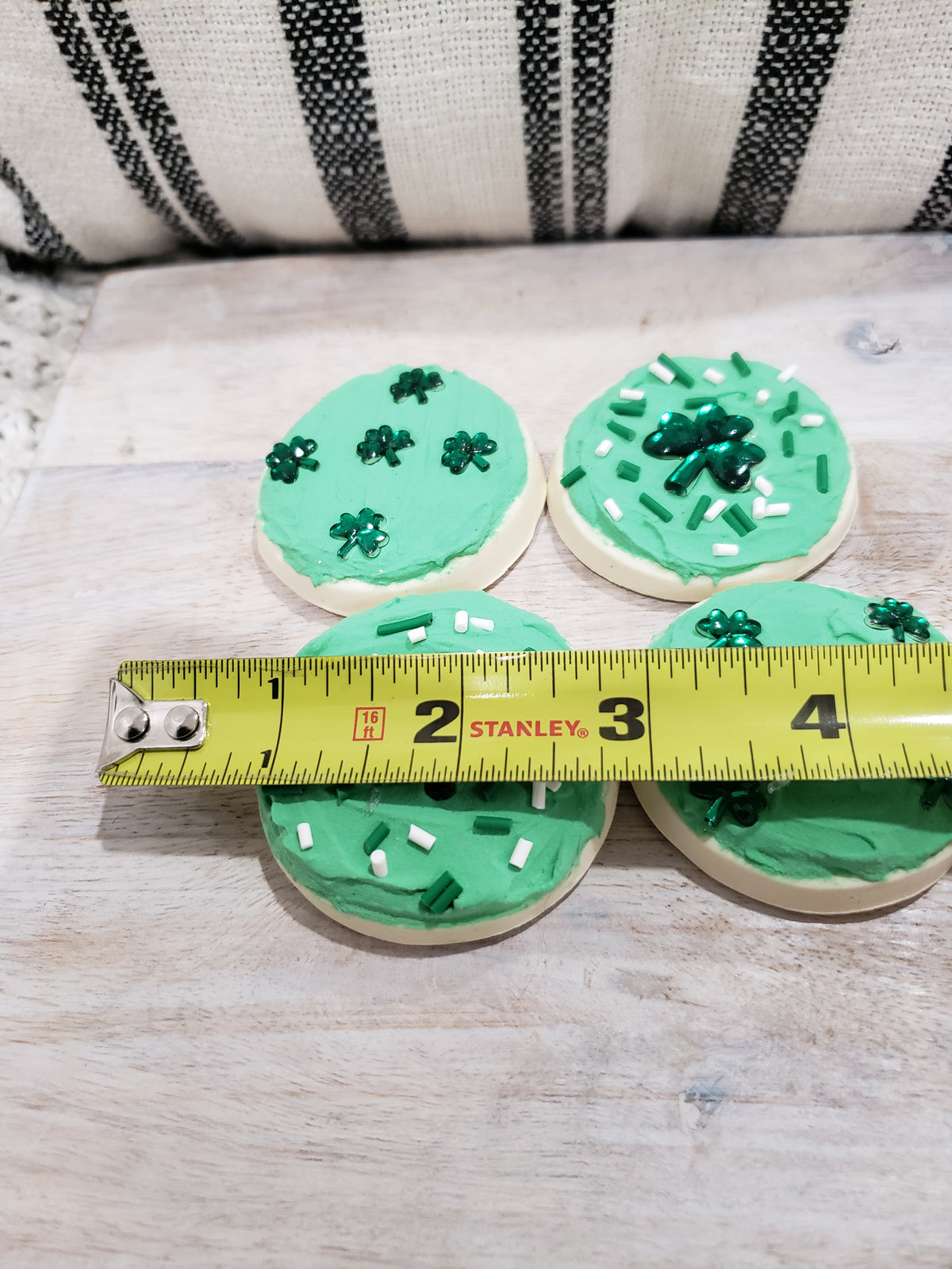 Pip Posh Design Faux Sweet Décor Shamrock Sprinkled Sugar Cookies Bakery Collection Set Of 4