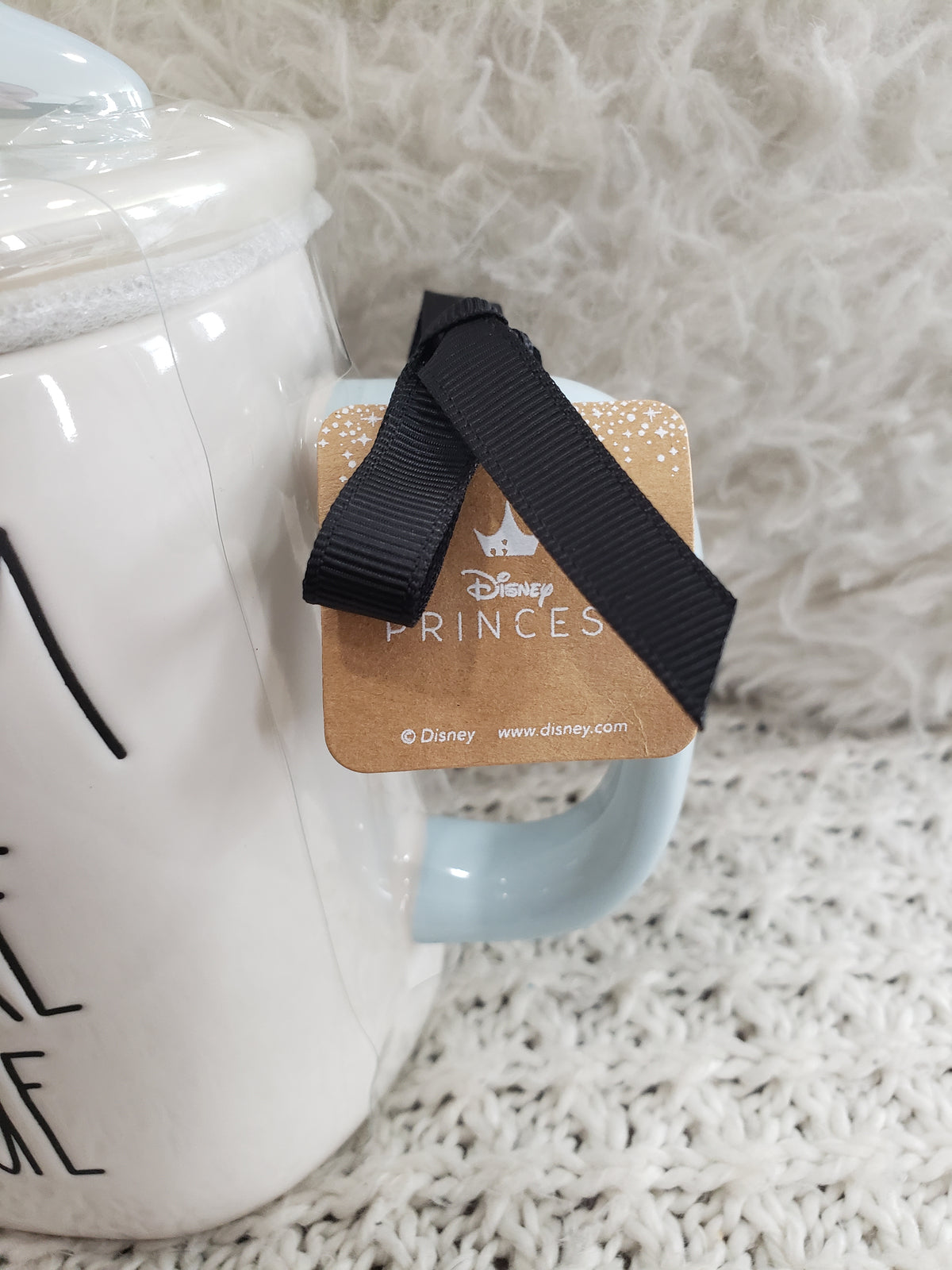 Rae Dunn &quot;Cinderella&quot; Double Sided Mug &amp; Glass Slipper Mug Topper Disney&#39;s Princess Collection