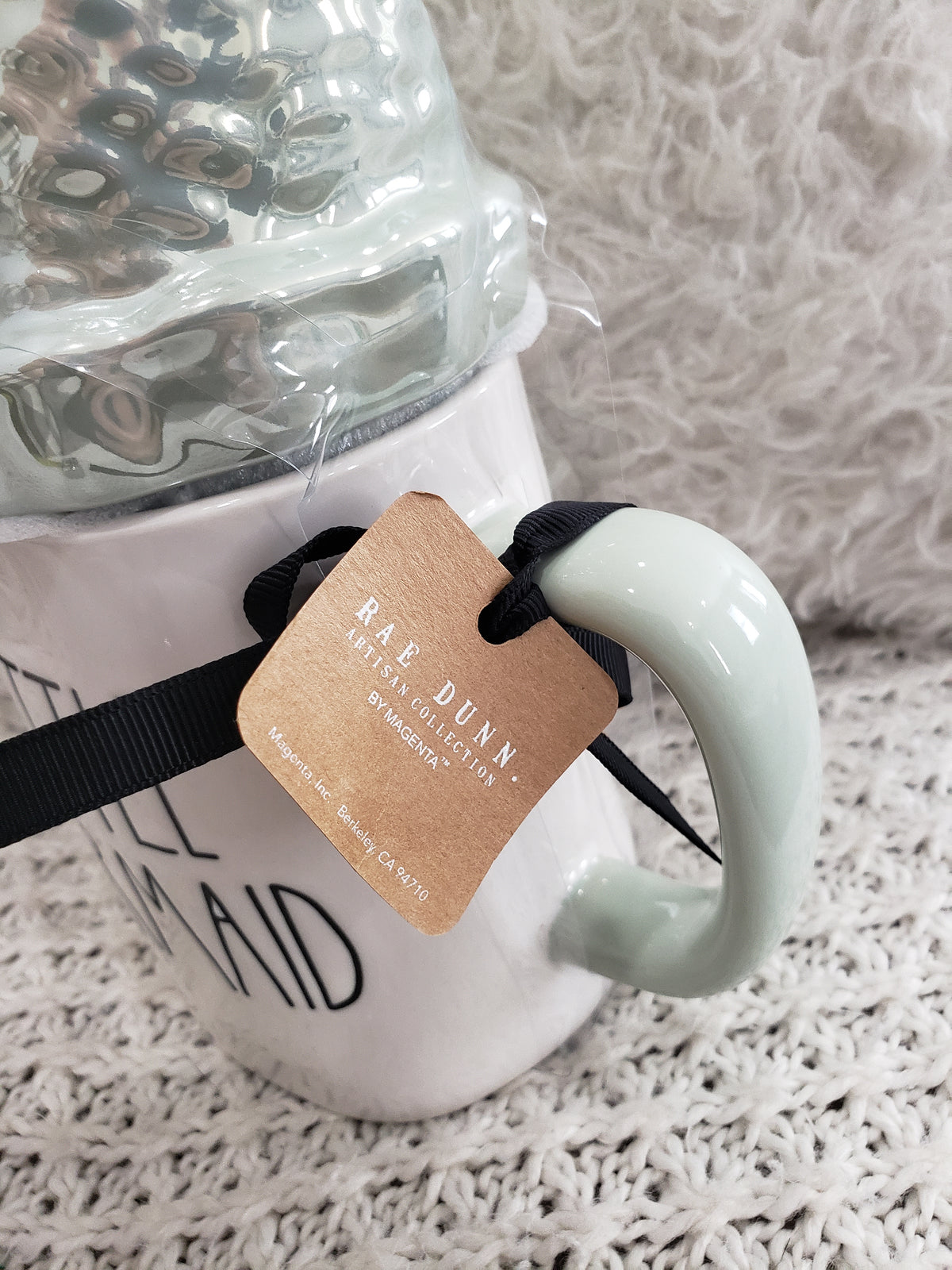 Rae Dunn &quot;Little Mermaid&quot; Mermaid Double Sided Mug &amp; Mermaid Tail Mug Topper Disney&#39;s Little Mermaid Princess Collection