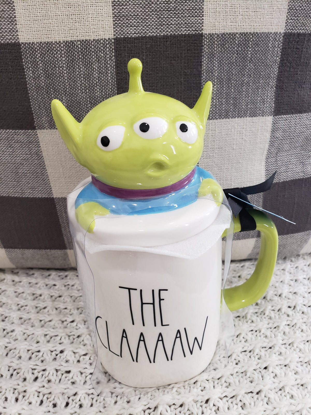 Rae Dunn &quot;The CLAAAAW&quot; Mug &amp; Alien Mug Topper Disney/ Pixar&#39;s Toy Story Collection