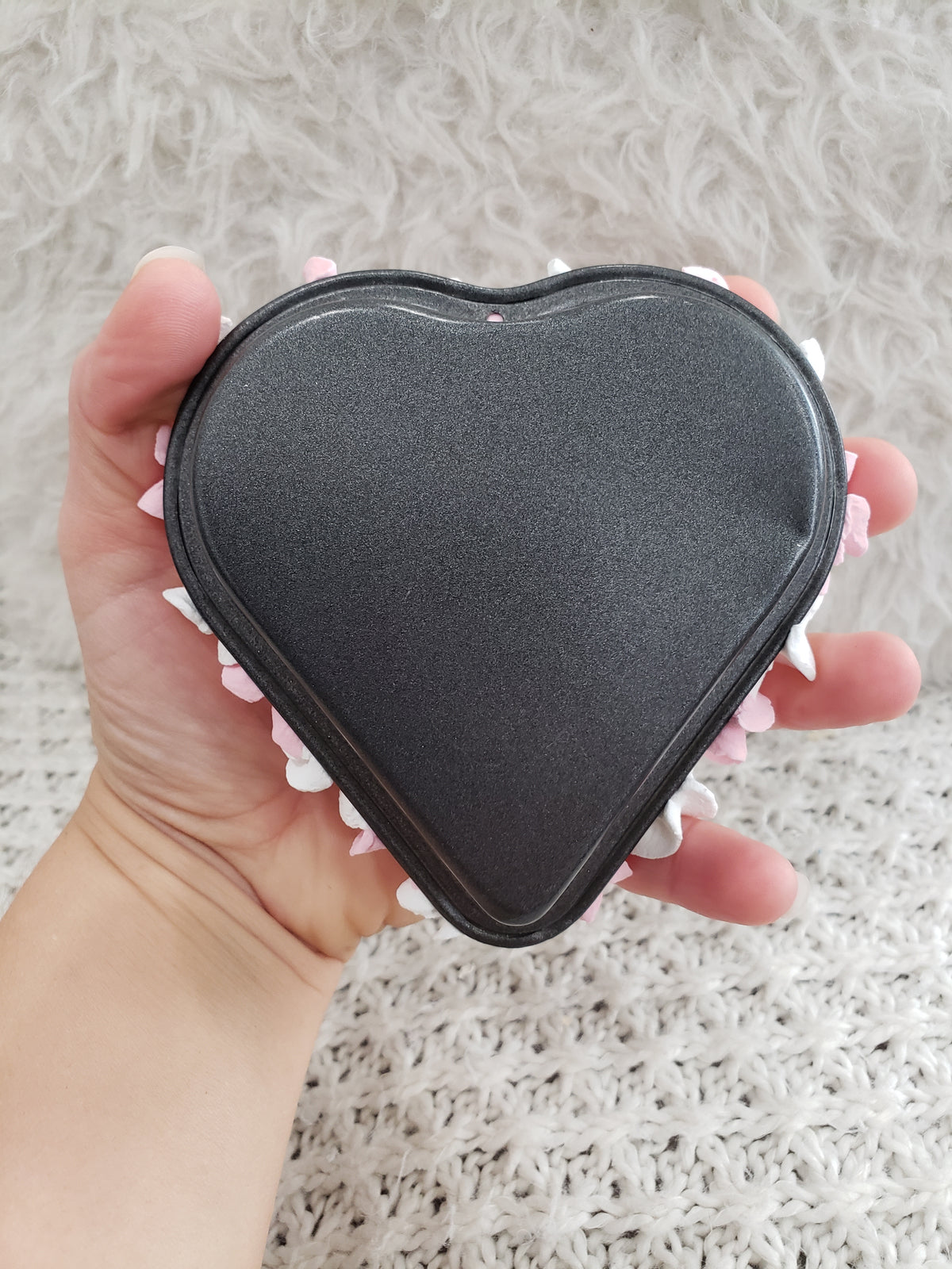 Pip Posh Design Faux Sweet Décor Mini Heart Chocolate Cookie In A Heart Shaped Metal Baking Pan Bakery Collection