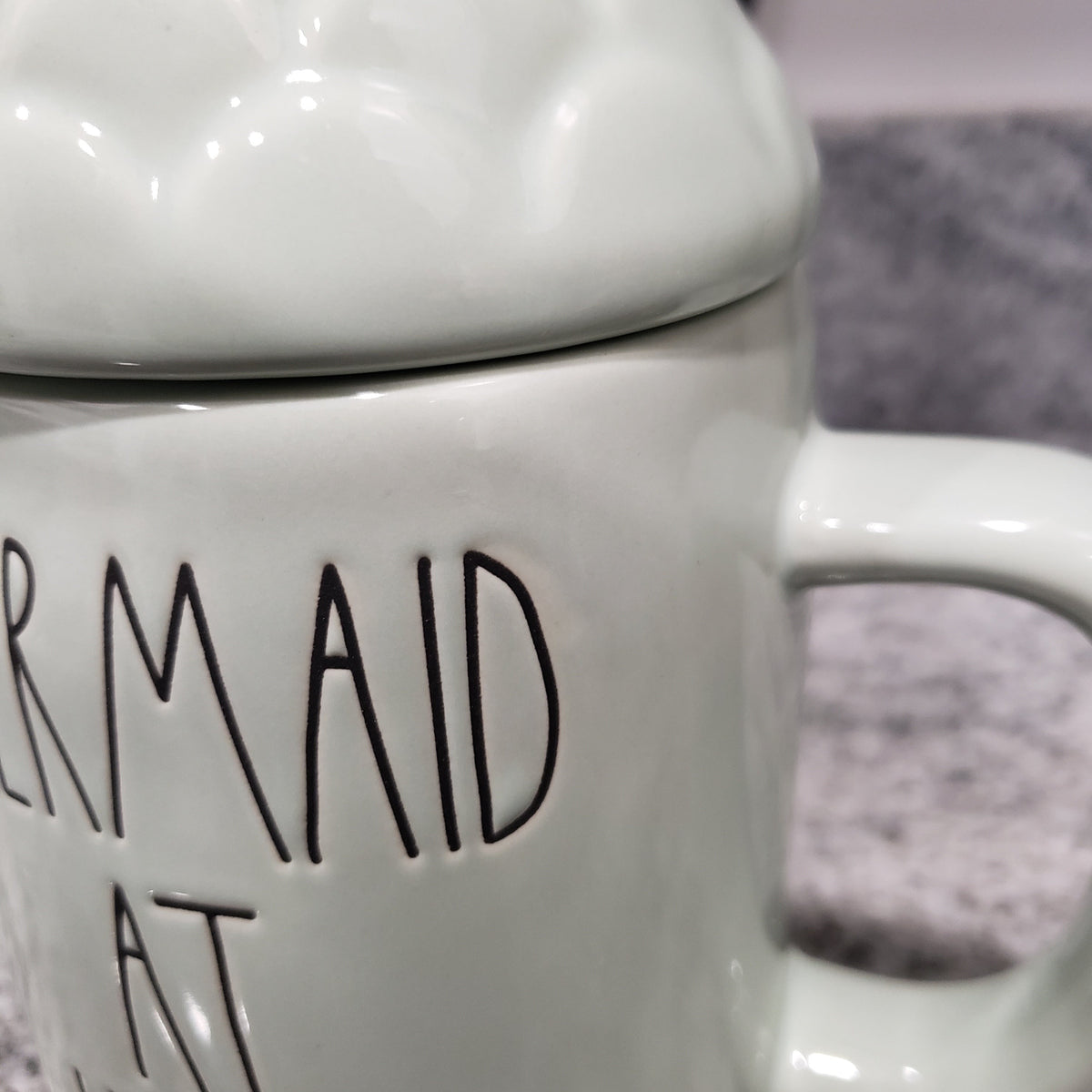 Rae Dunn &quot;Mermaid At Heart&quot; Mug &amp; Tail Lid Warmer Collection