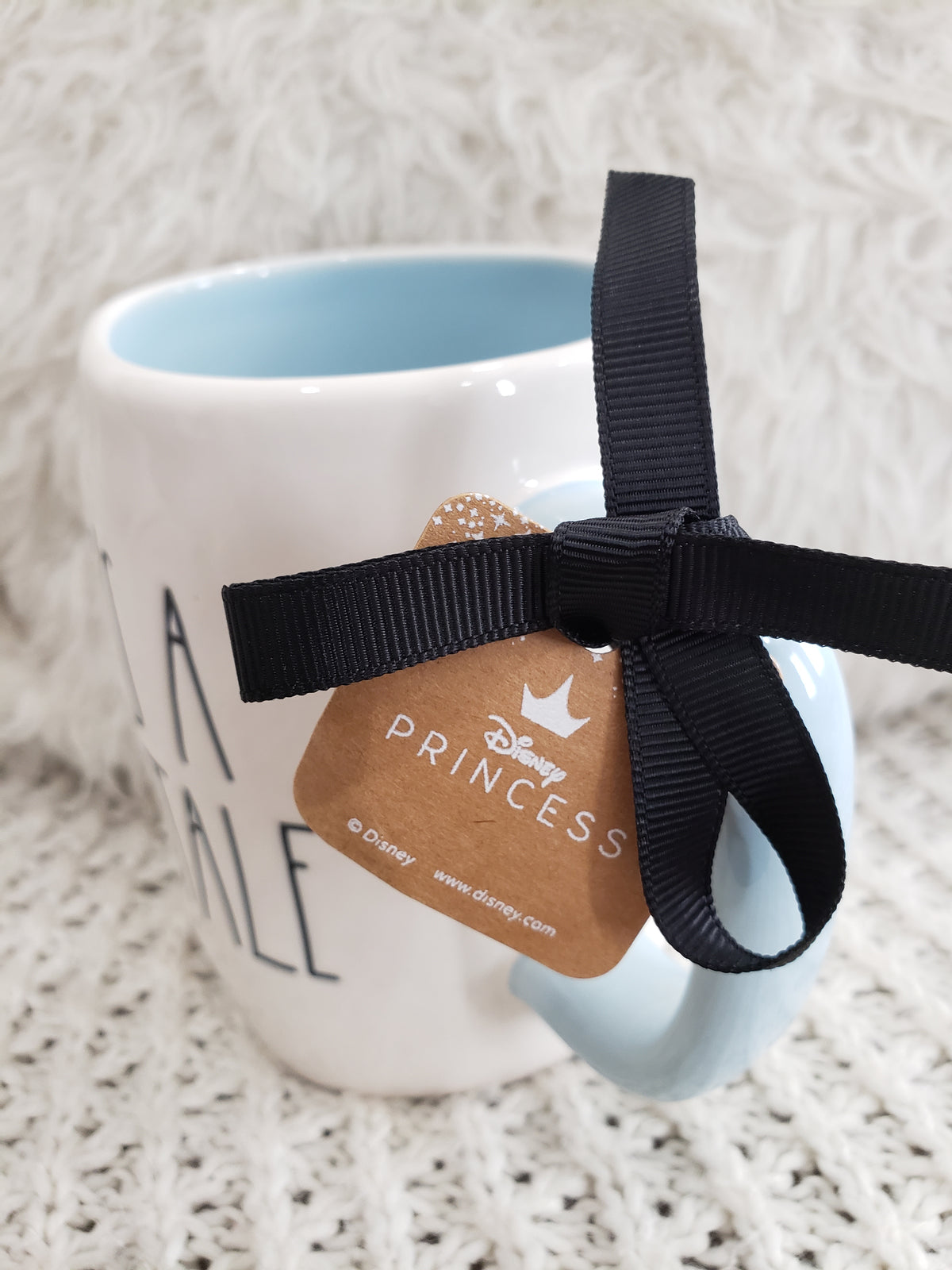 Rae Dunn &quot;Life&#39;s A Fairytale&quot; Cinderella Blue Silhouette Double Sided Mug Disney&#39;s Cinderella Princess Collection