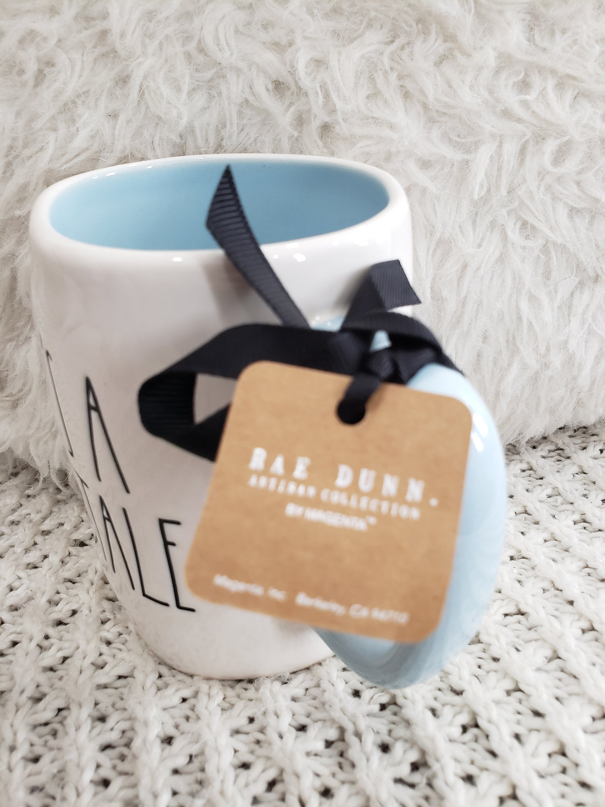 Rae Dunn &quot;Life&#39;s A Fairytale&quot; Cinderella Blue Silhouette Double Sided Mug Disney&#39;s Cinderella Princess Collection