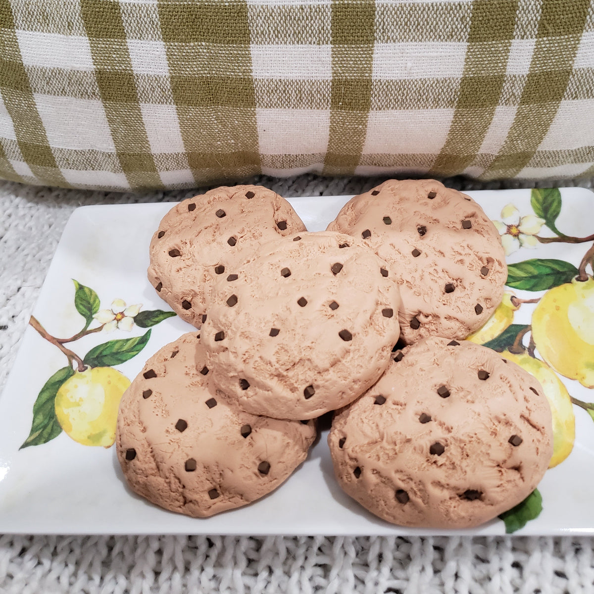 Pip Posh Design Faux Sweet Décor Chocolate Chip Cookies Set of 5 Bakery Collection