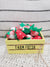 Pip Posh Design Faux Sweet Décor "Farm Fresh" Yellow Mini Crate & Fabric Strawberries Bundle