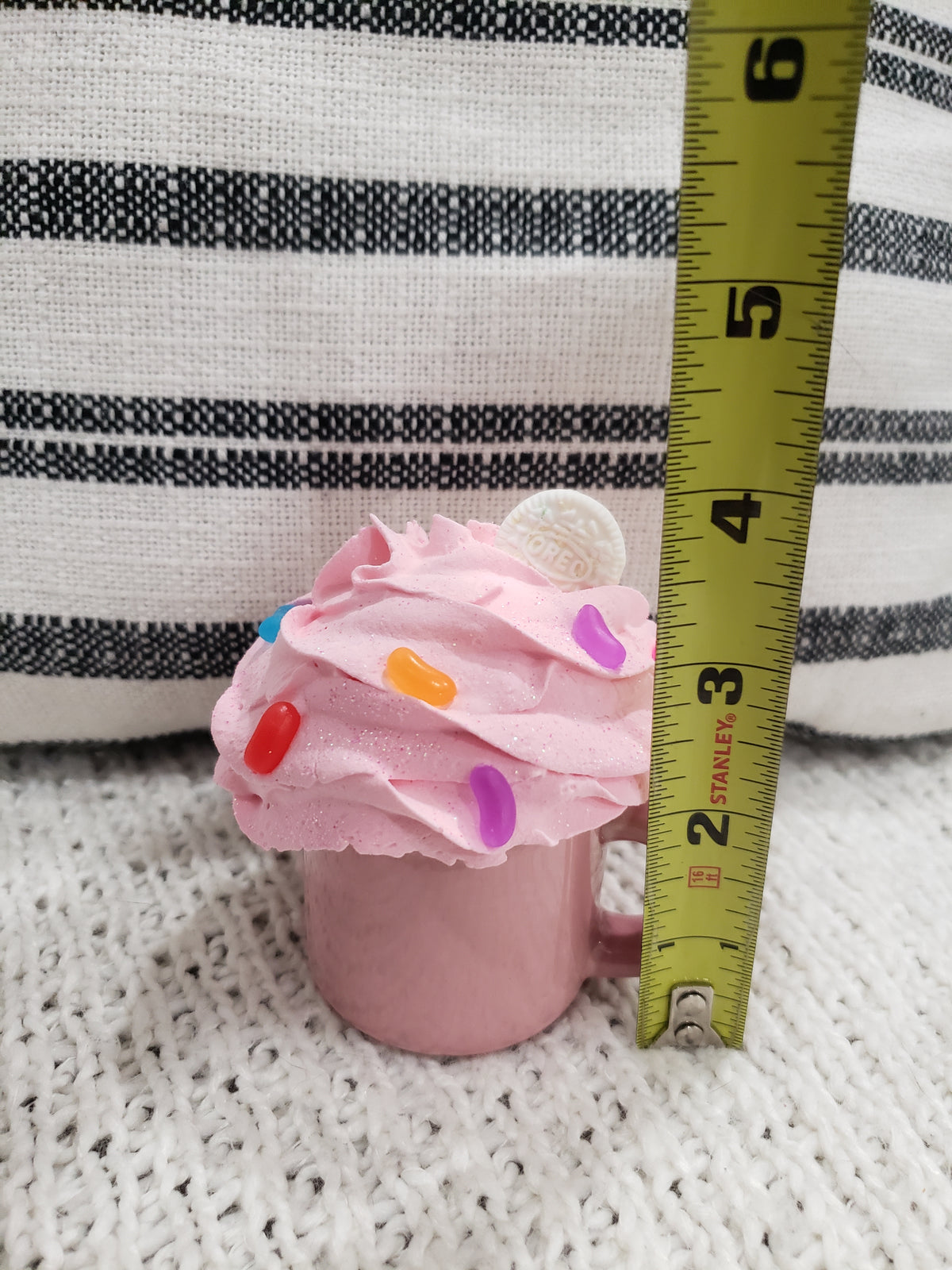 Pip Posh Design Faux Sweet Décor Mini Pink Mug &amp; Whipped Pink Jelly Bean Topper Spring Collection