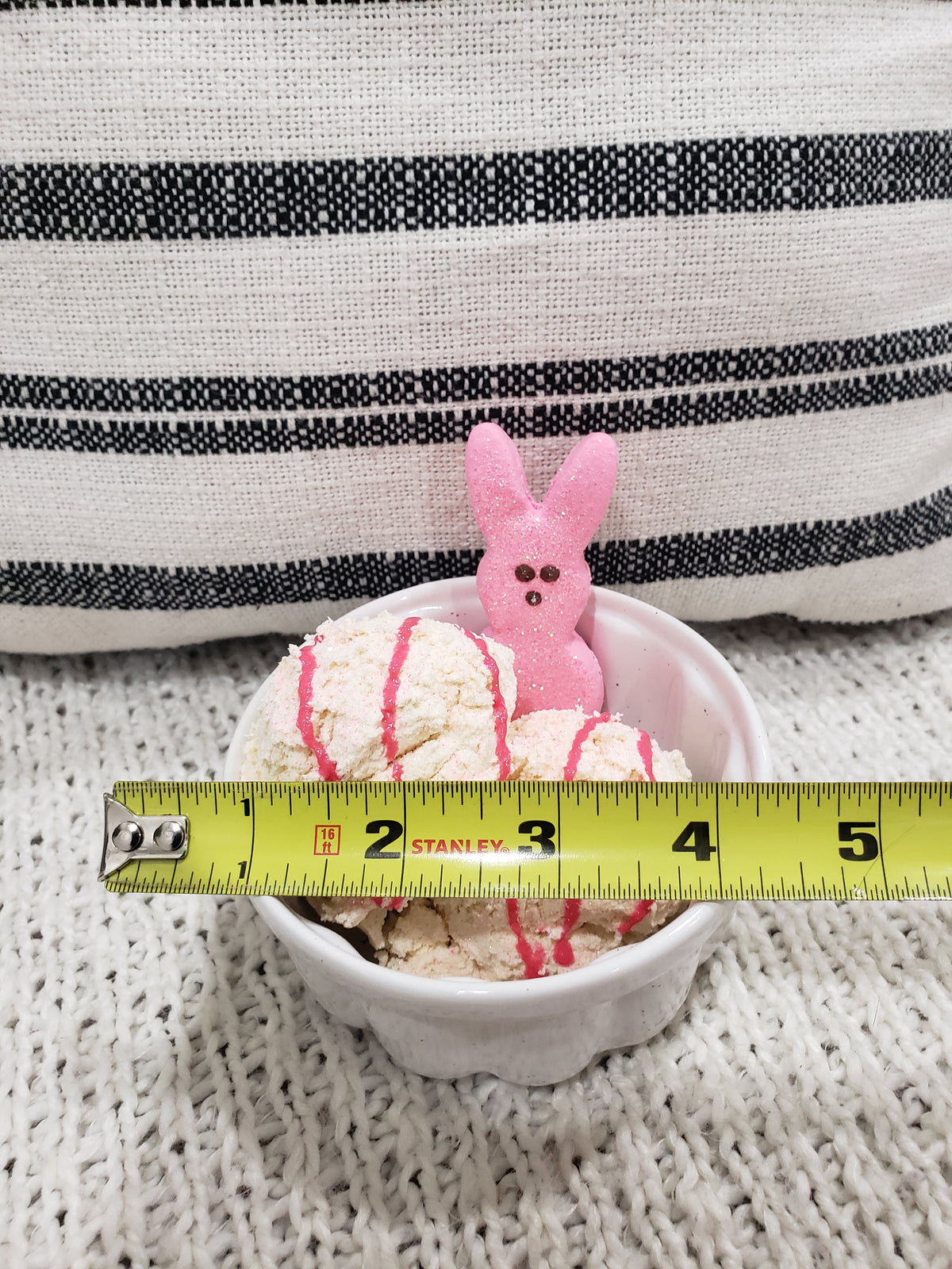 Pip Posh Design Faux Sweet Décor Mini White Dish &amp; Vanilla Peep Ice Cream Spring Collection