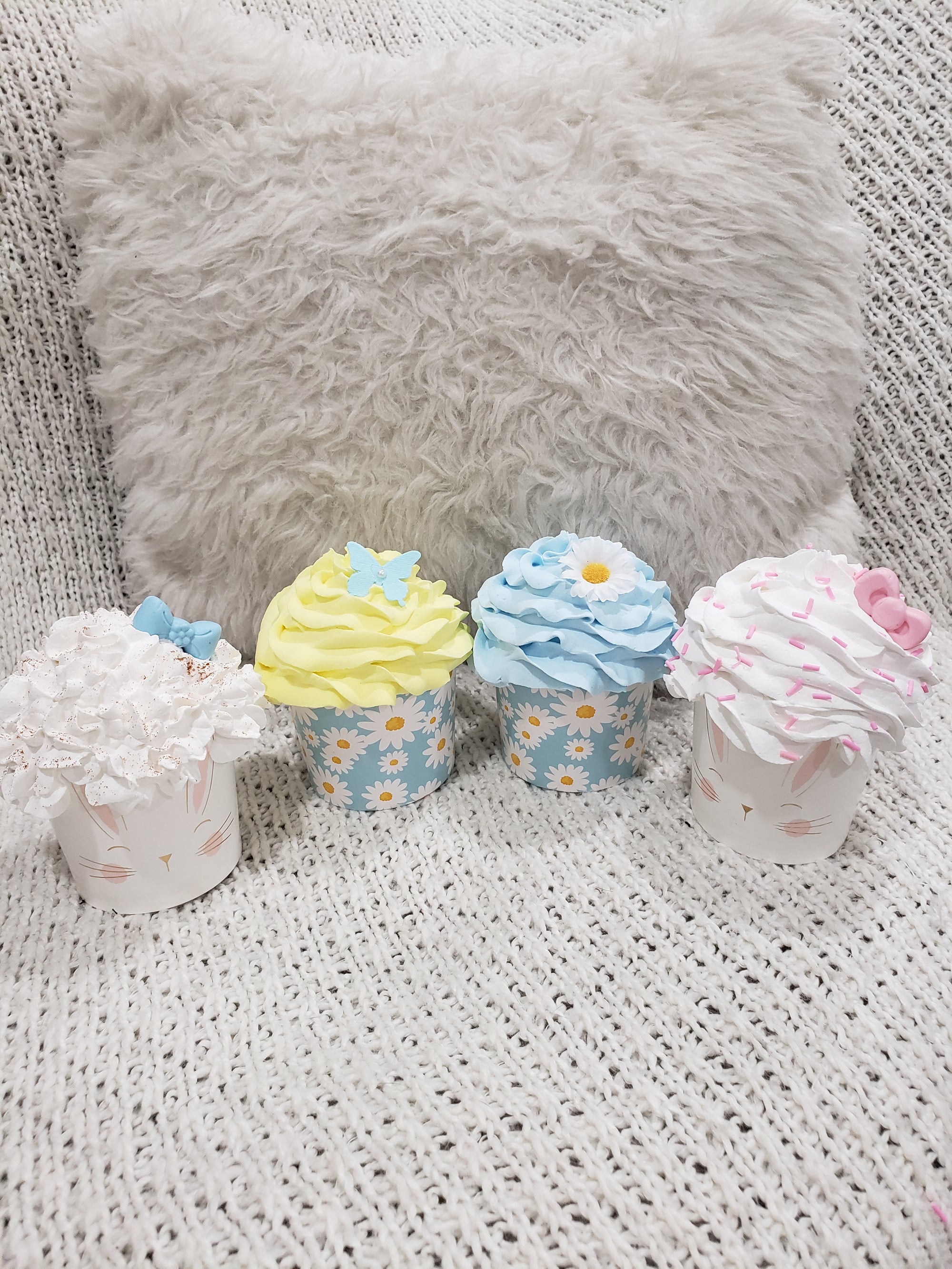 Pip Posh Design Faux Sweet Décor Spring Cupcake Assortment Set Of 4