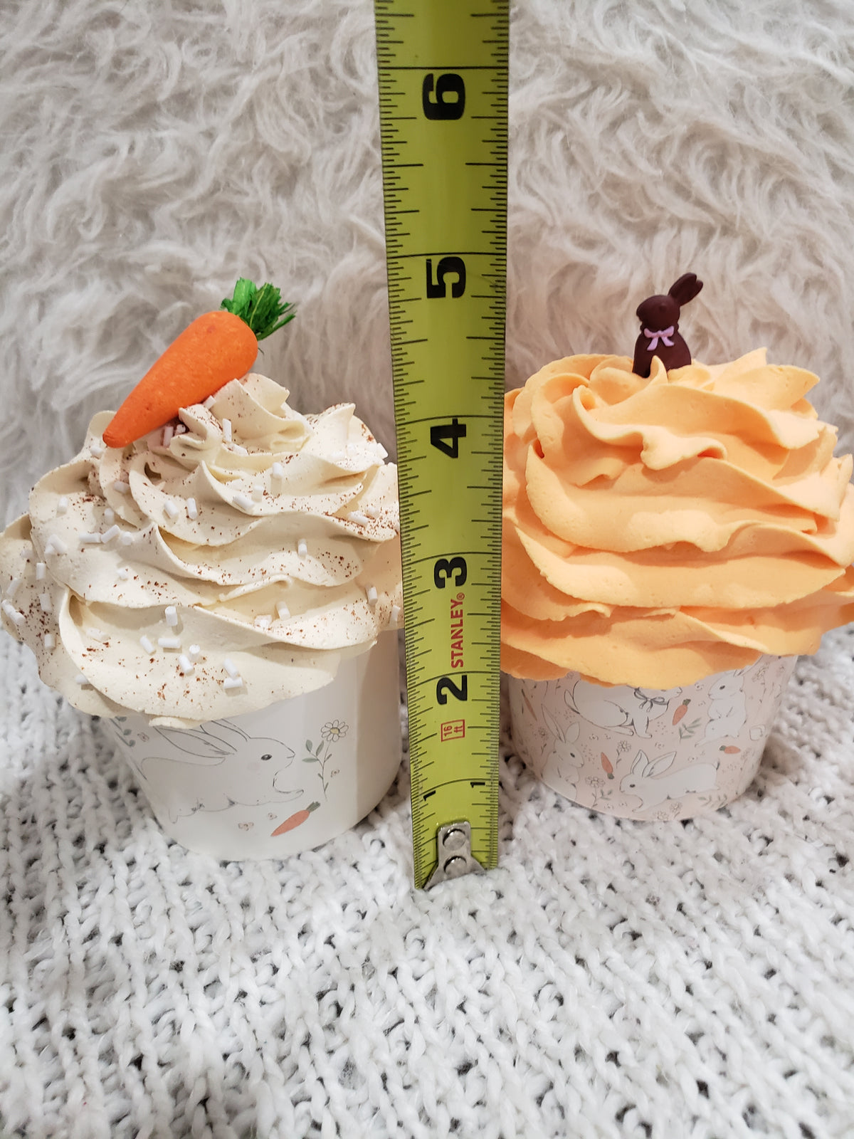 Pip Posh Design Faux Sweet Décor Spring Bunny Cupcake Assortment Set Of 4