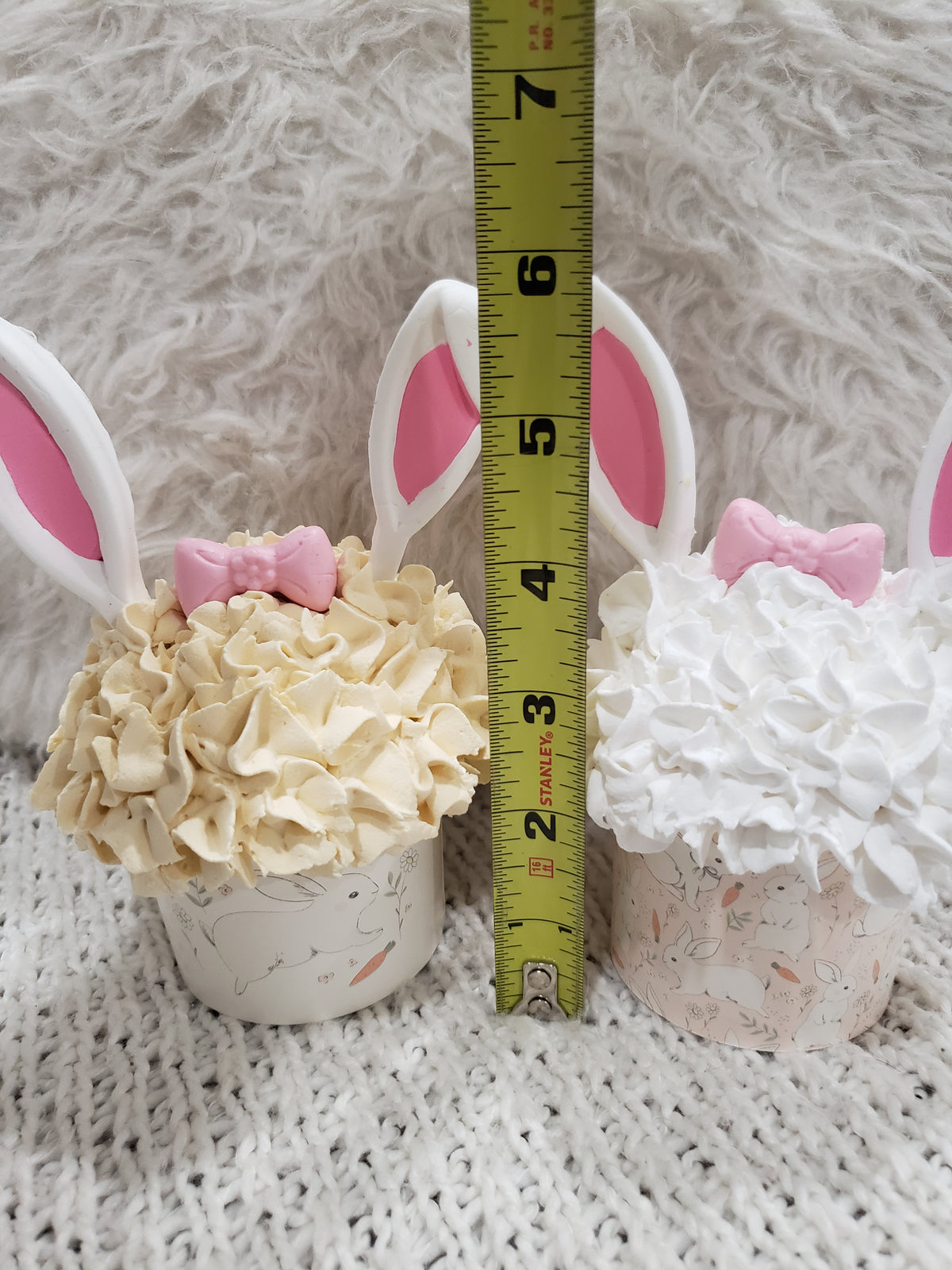 Pip Posh Design Faux Sweet Décor Bunny Ears Cupcake Assortment Set Of 2